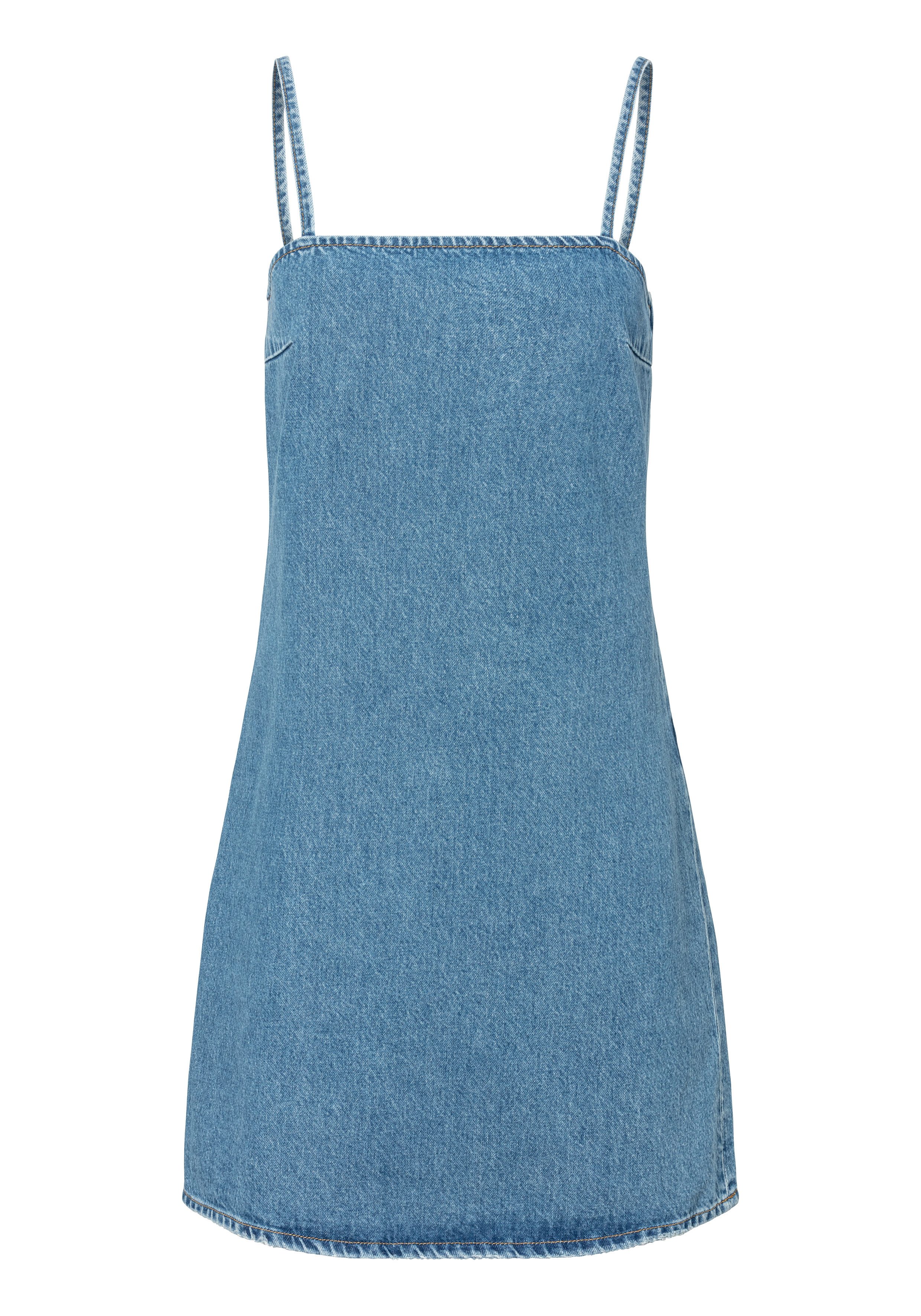 HUGO Blue Jeans jurk met spaghettibandjes