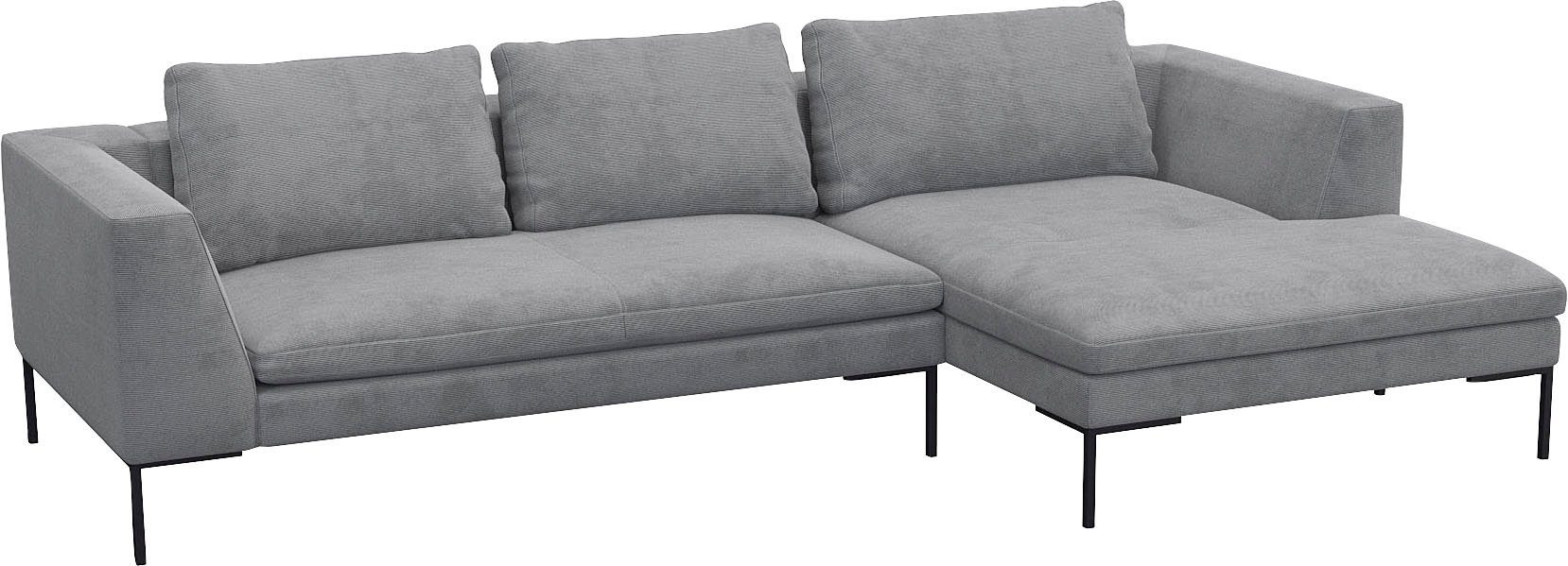 FLEXLUX Hoekbank Loano, geweldige zitcomfort, L-vorm moderne zitbank, vrijstaand, losse kussens, koudschuim in de zitting