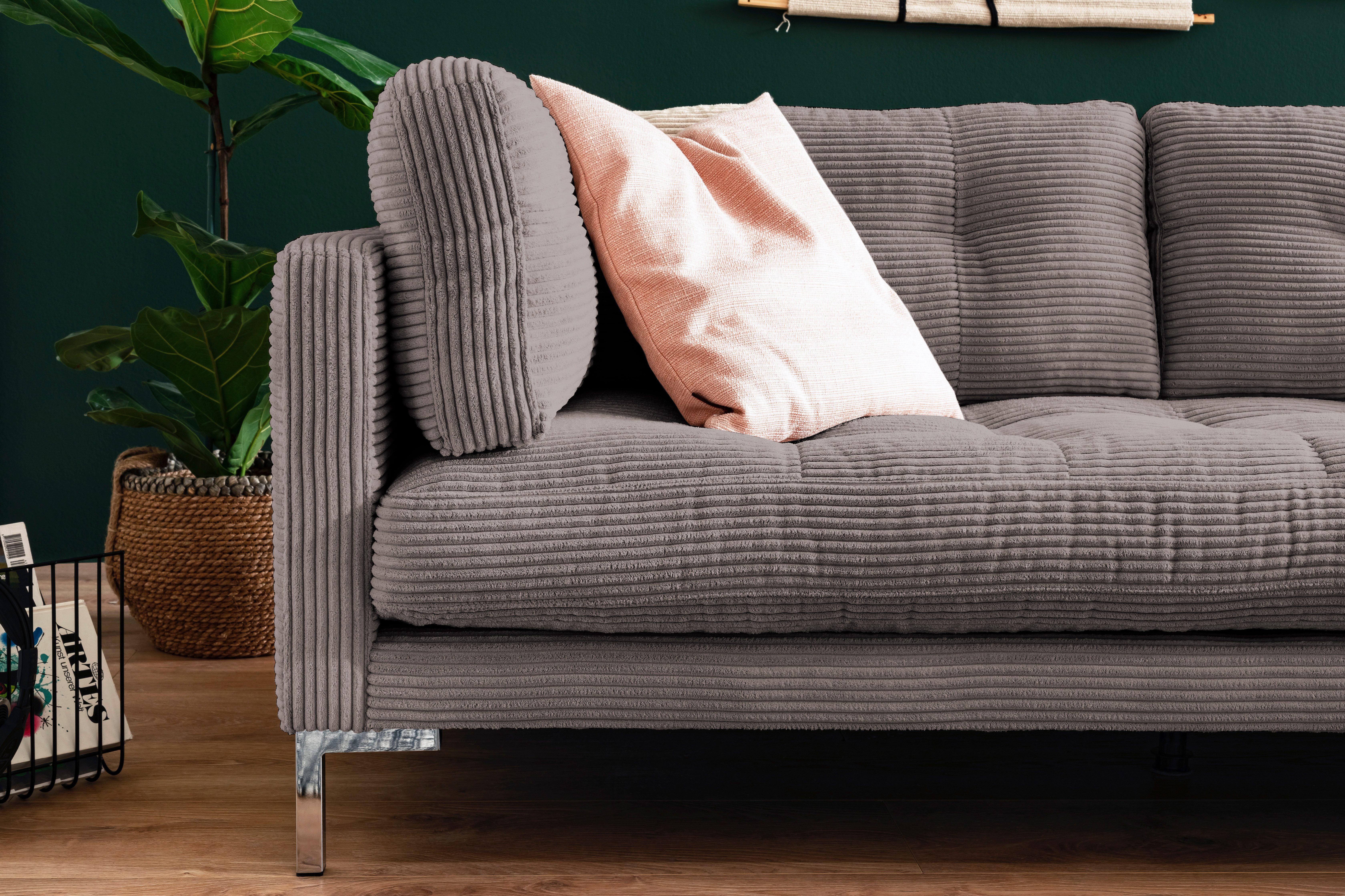 Trends by HG Hoekbank Landau L-vorm in cordstof met metalen voet