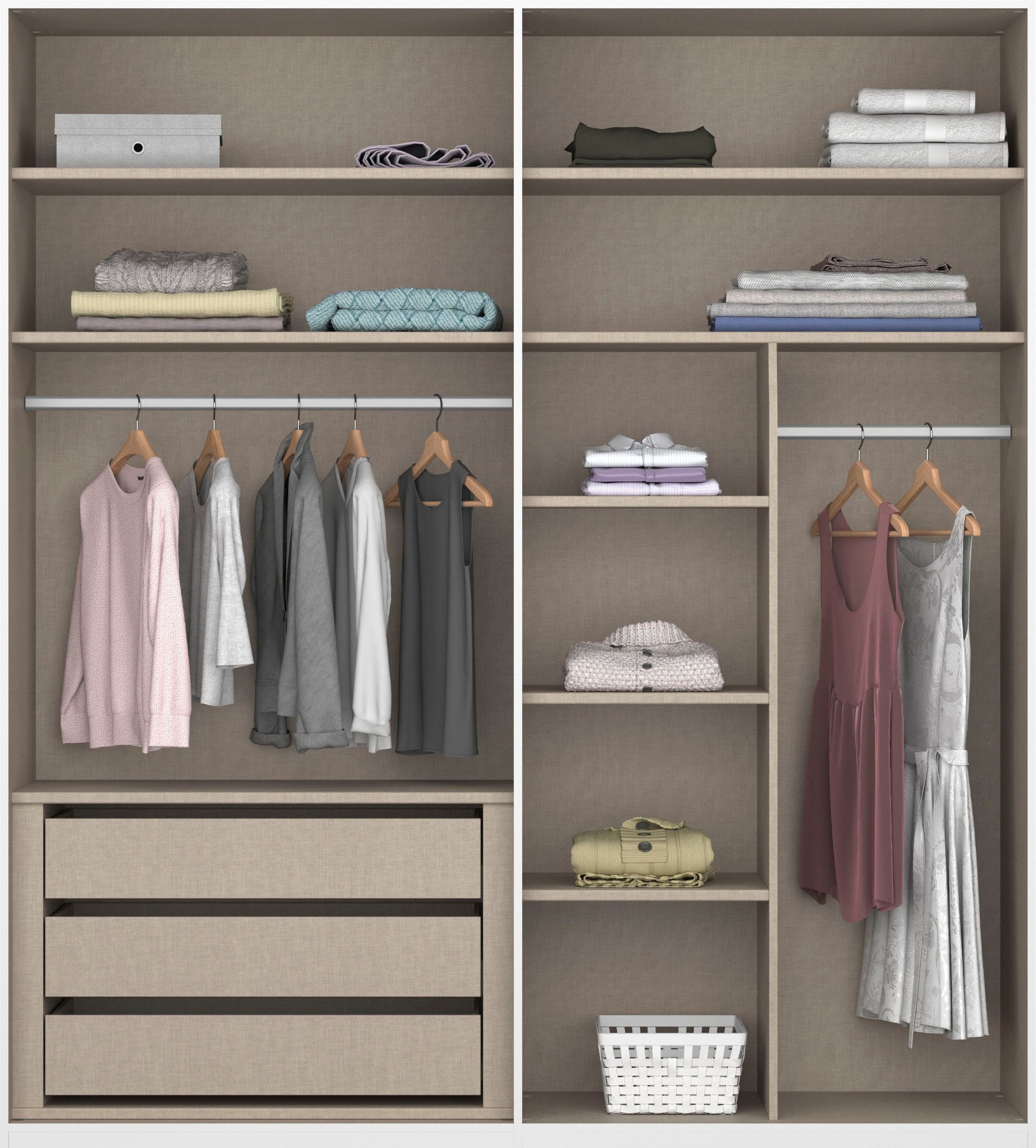 rauch Draaideurkast Montclar Passe-partout optioneel met verlichting, incl. vele accessoires