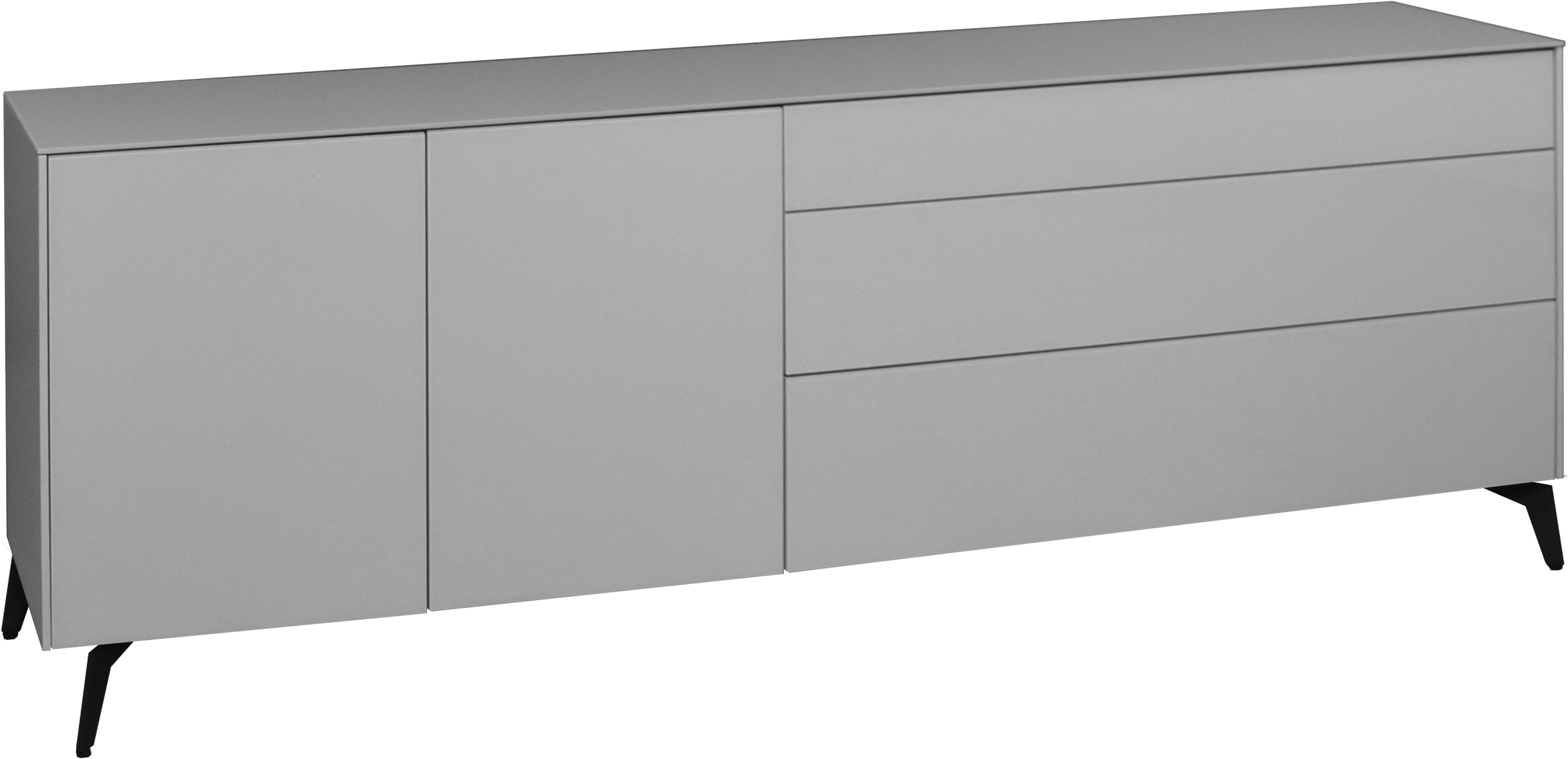 Mäusbacher Tv-meubel Imola BESTSELLER! Mäusbacher lowboard met glasfront en glazen bovenblad lowboards grijs