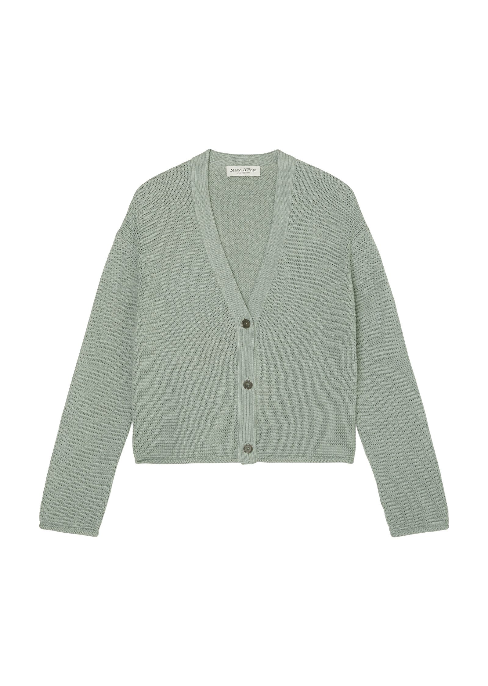 Marc O'Polo Cardigan verkorte lengte diepe v-hals