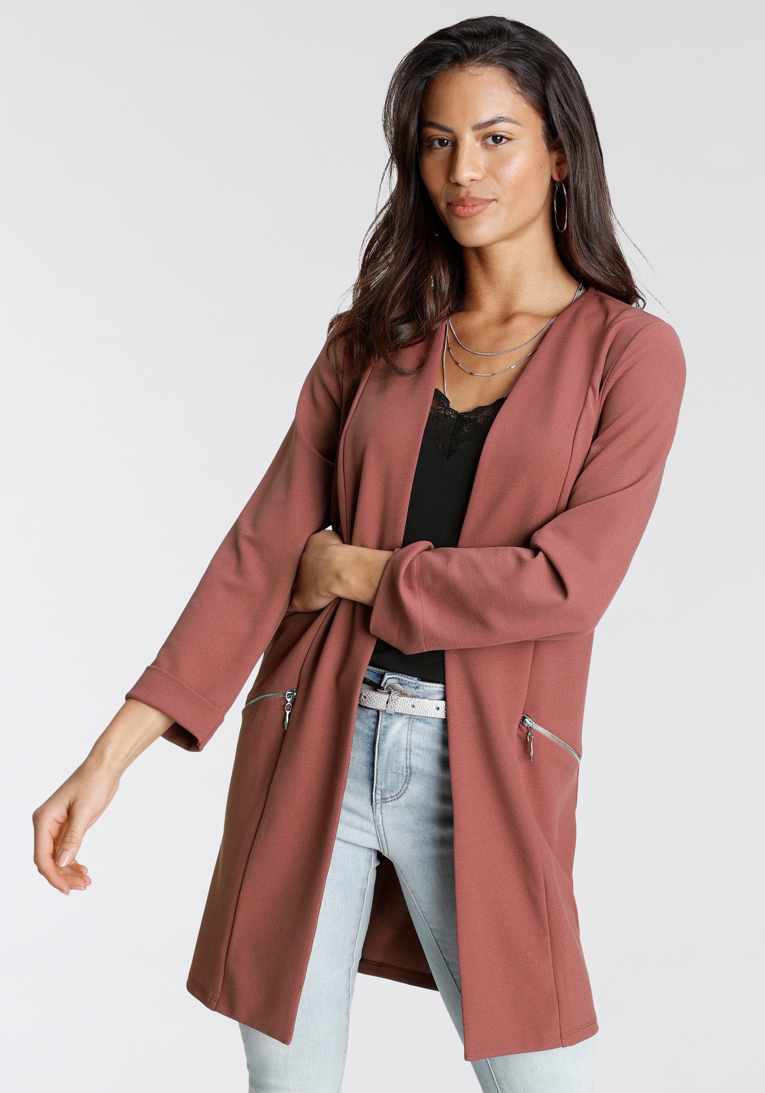 Laura Scott Lange blazer met ritssluitingen nieuwe kleuren