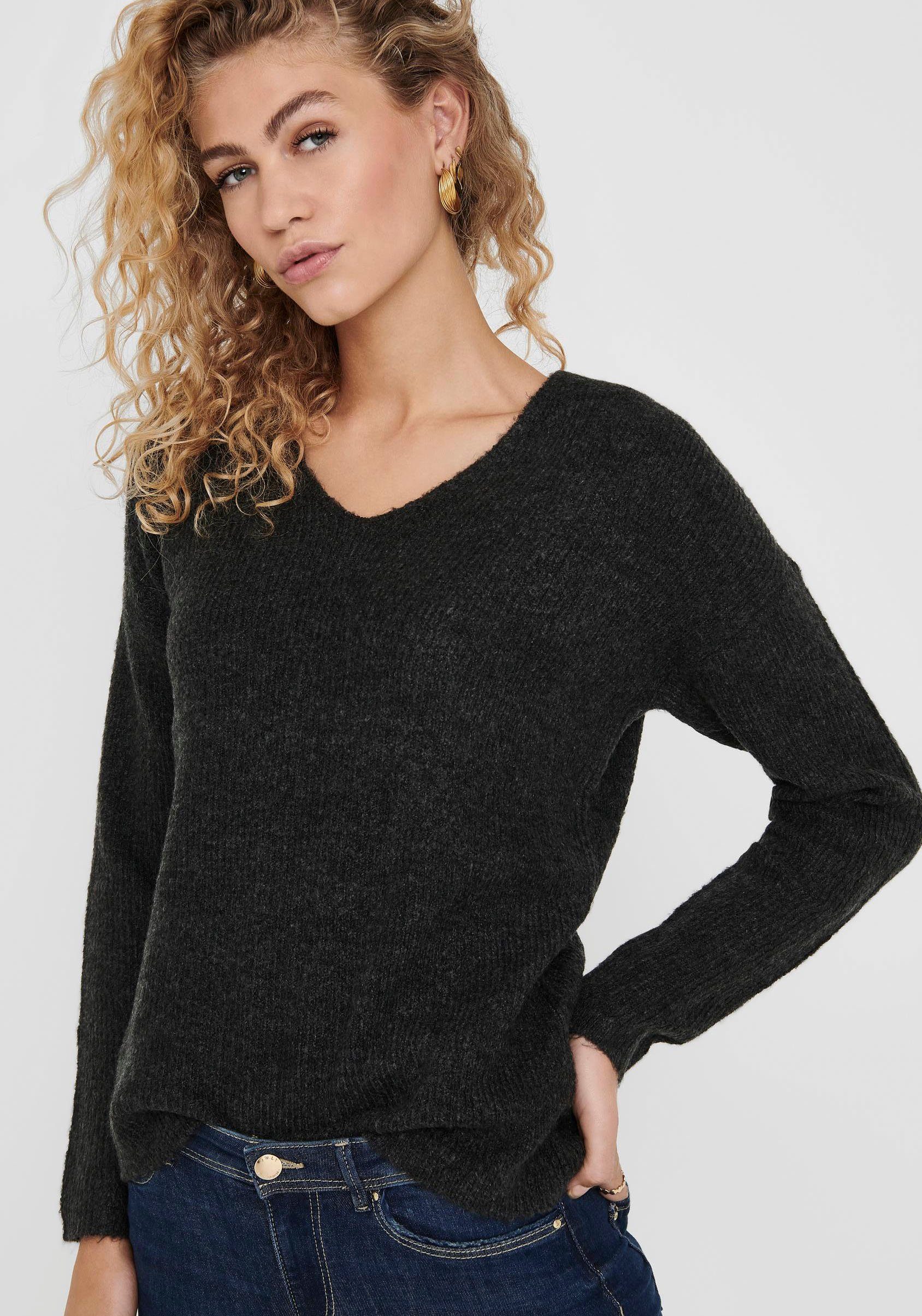 Only Gebreide trui ONLCAMILLA V-NECK L/S PULLOVER KNT NOOS