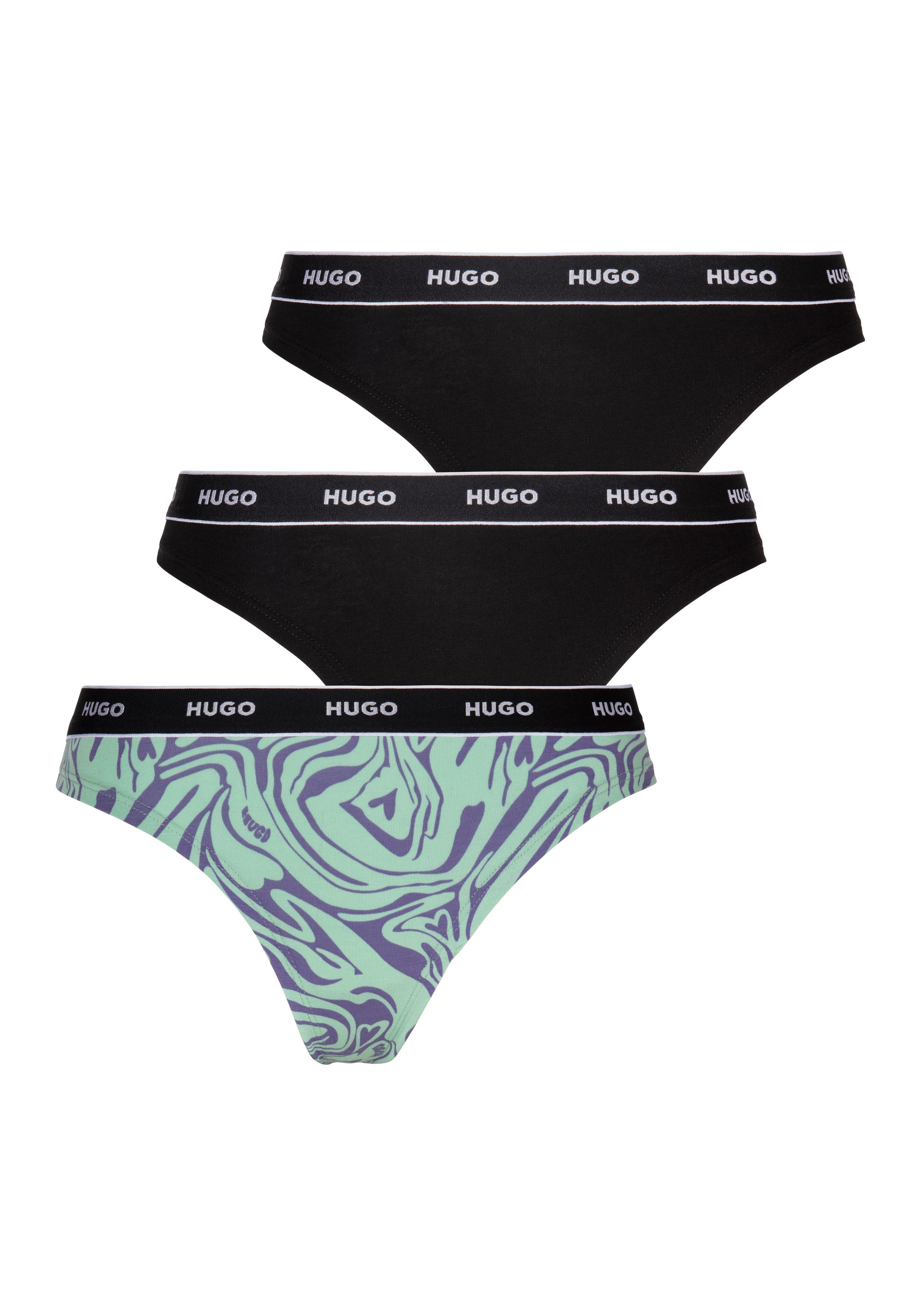 HUGO underwear String TRIPLET THONG DESIGN (set, 3 stuks, 3) dames strings maat XL multicolor