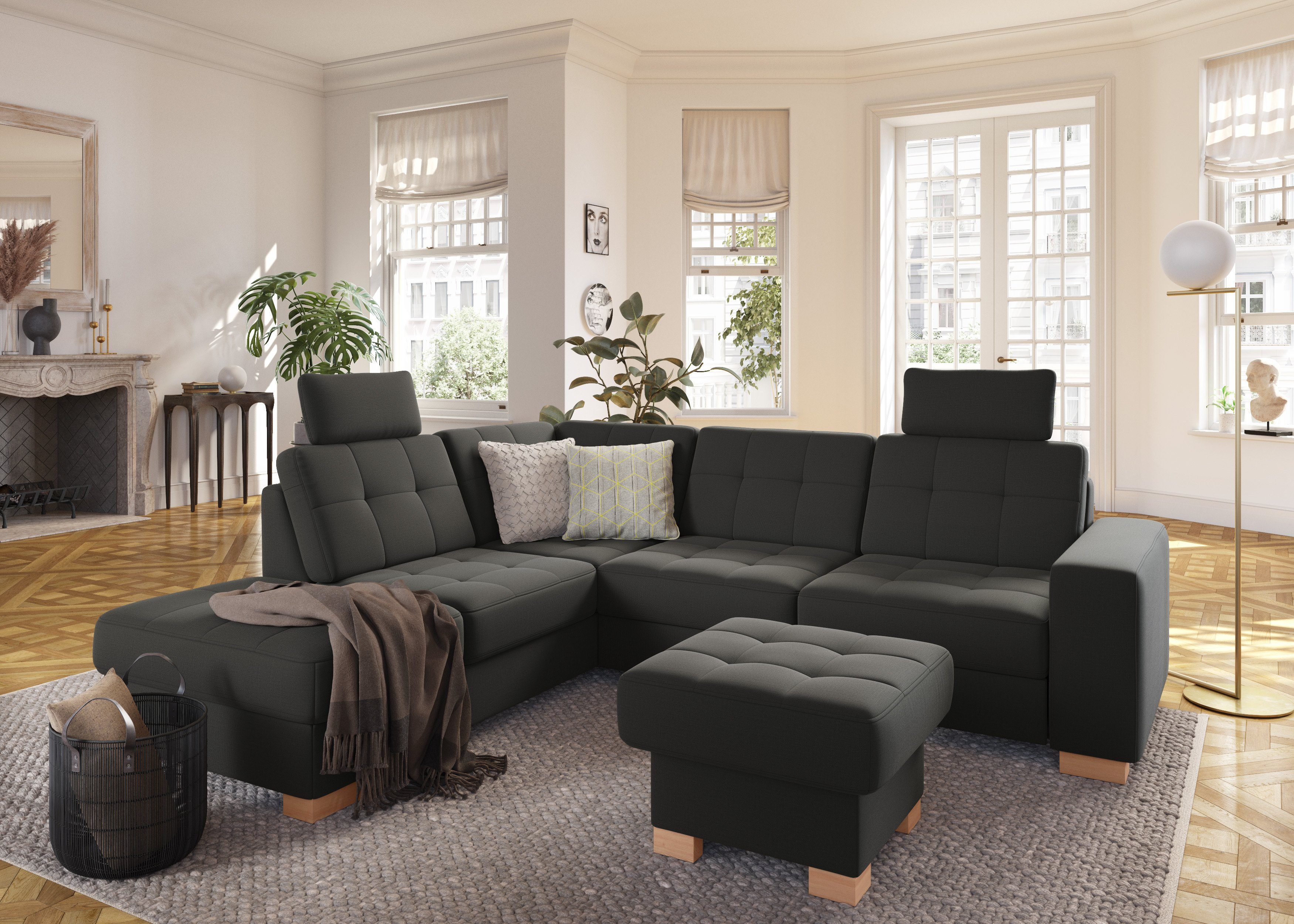 sit&more Hoekbank Quincy L-vorm naar keuze met slaapfunctie en bedkist