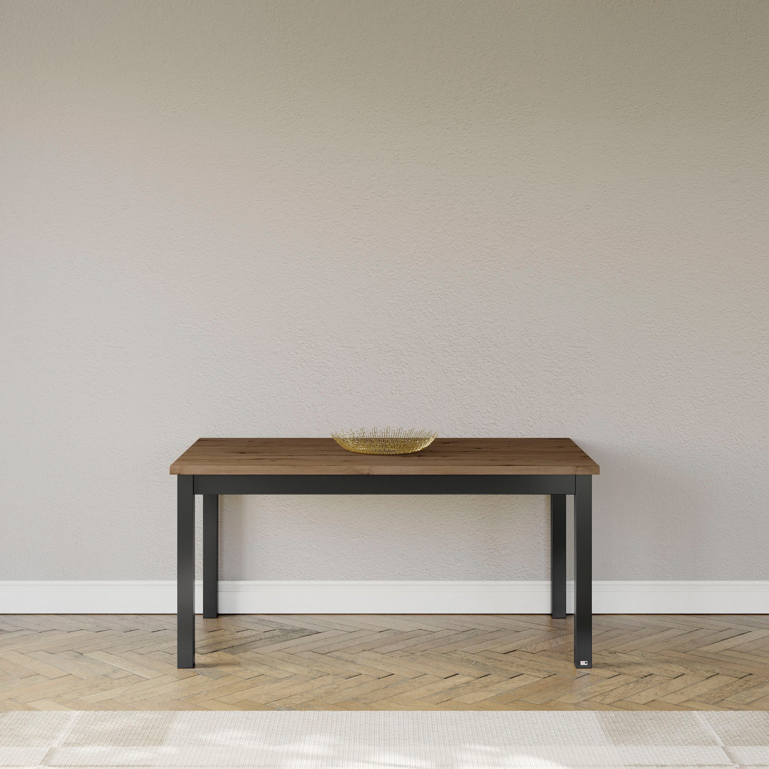 set one by Musterring Eettafel York in 3 kleurvarianten en 4 maten verkrijgbaar, met eiken plaat