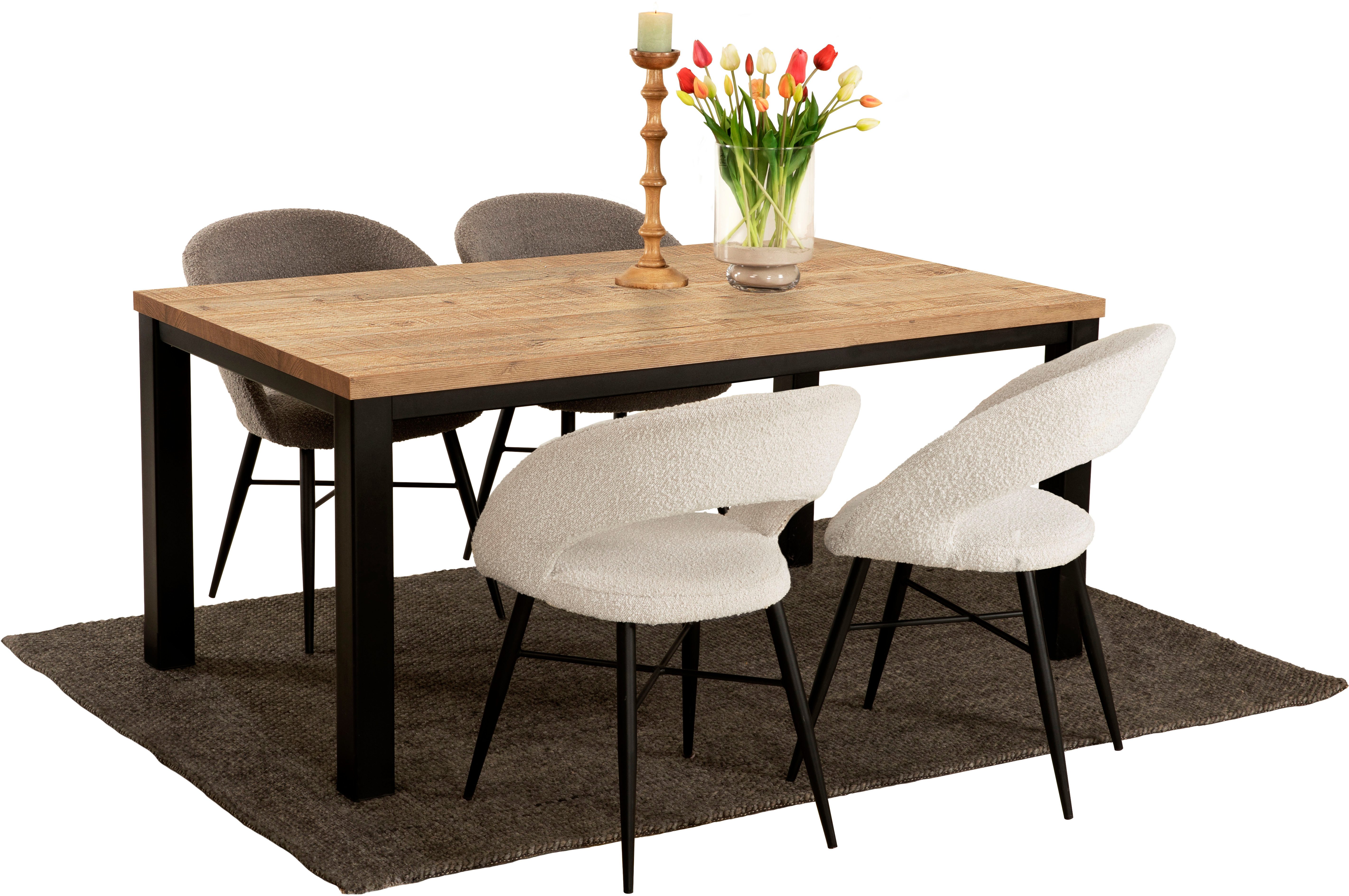 OMG Design Eetkamerstoel Marley met modern cut-out, bouclé bekleding (set)