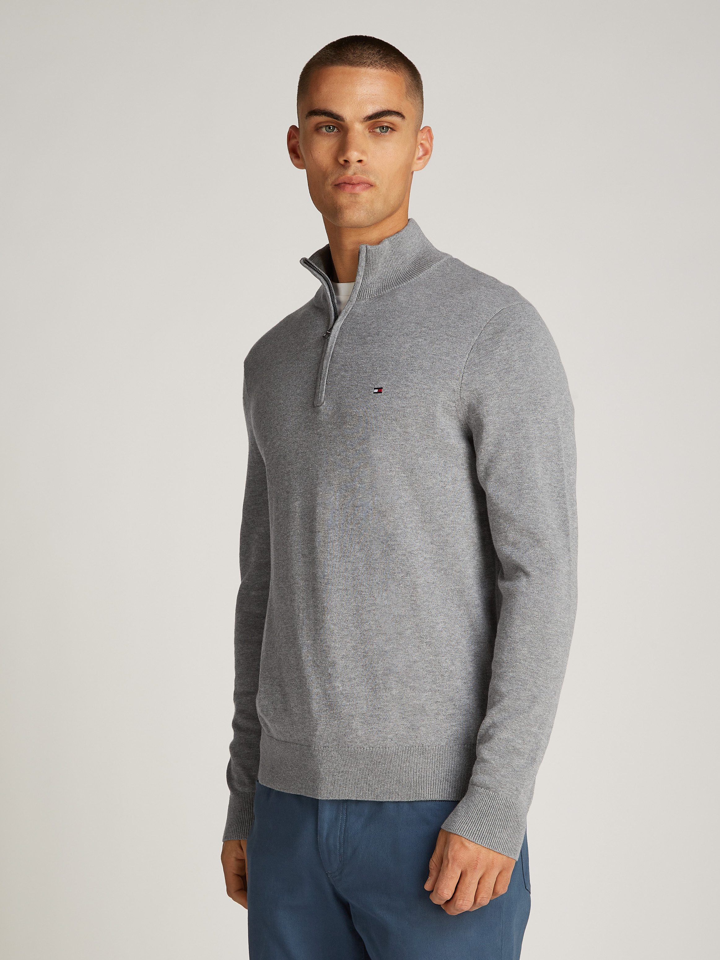 Tommy Hilfiger Schipperstrui ESSENTIAL COTTON ZIP MOCK