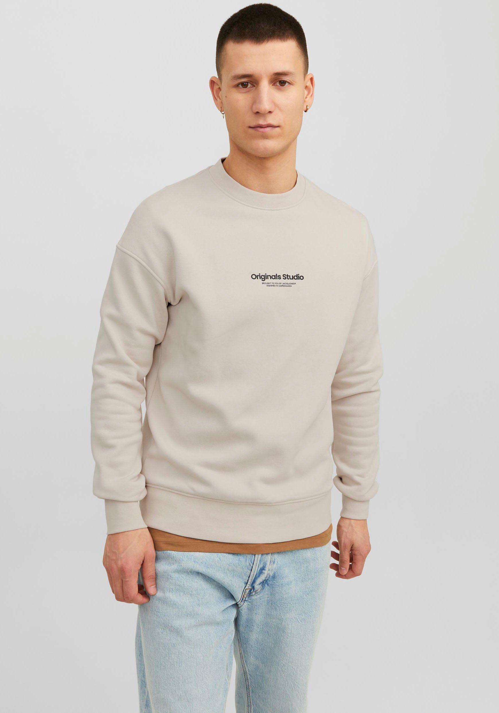 Jack & Jones Sweatshirt JORVESTERBRO SWEAT CREW NECK NOOS heren sweaters maat S grijs