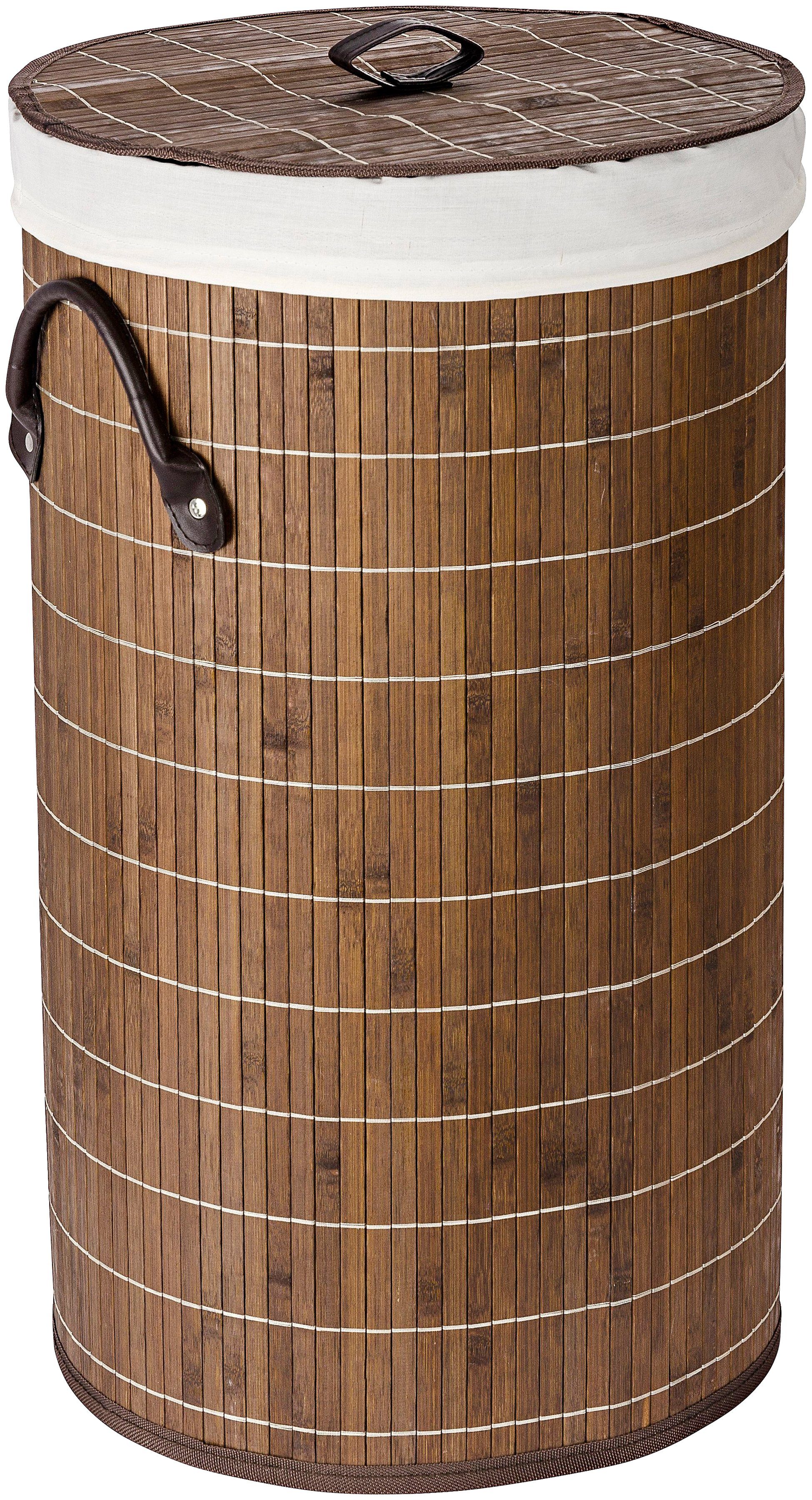 WENKO Wasmand Bamboo donkerbruin - 55 l