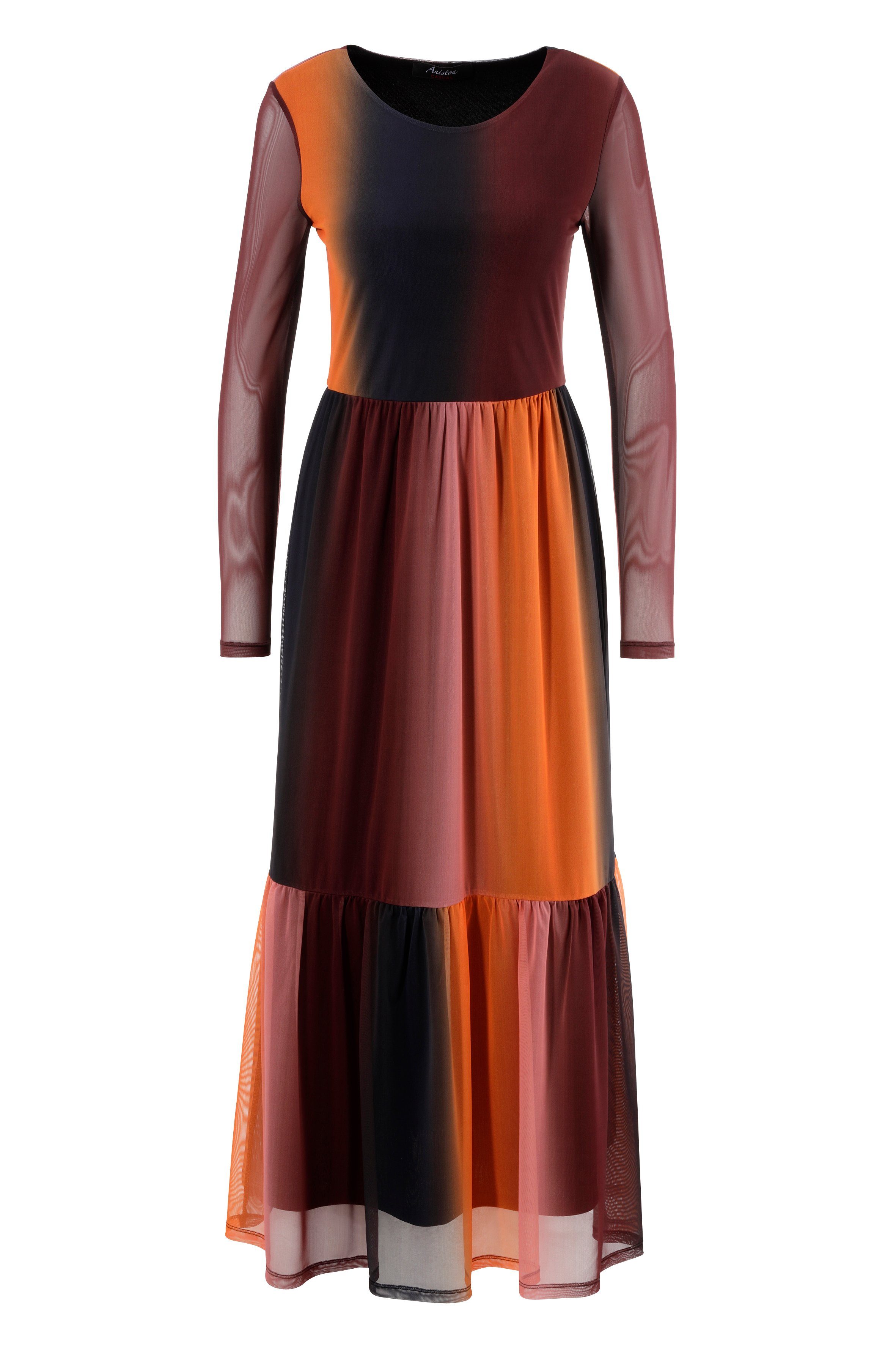 Aniston CASUAL Maxi-jurk in trendy specerij-kleuren met kleurverloop