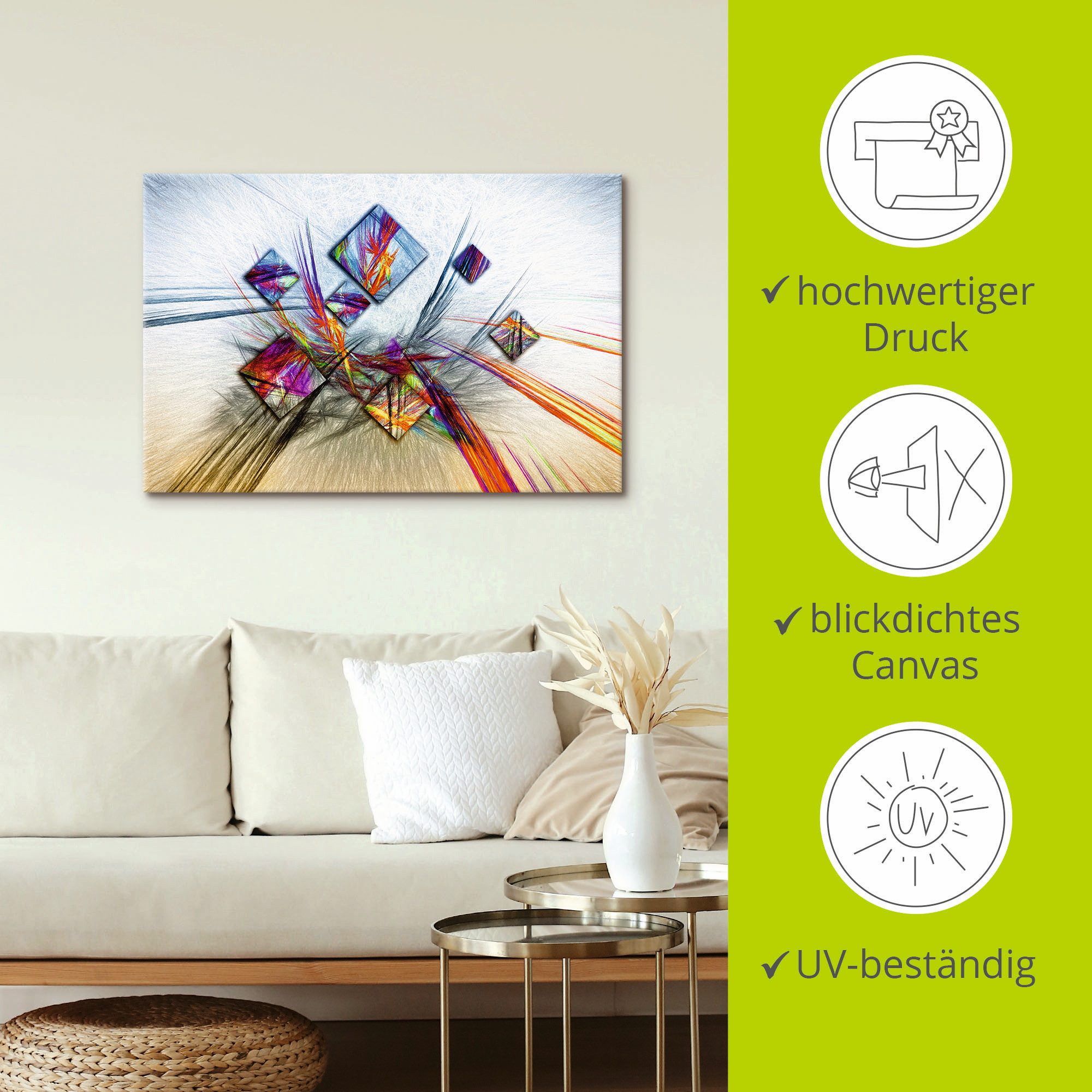 Artland Artprint Digitale abstracte schilderkunst als artprint op linnen, poster in verschillende formaten maten