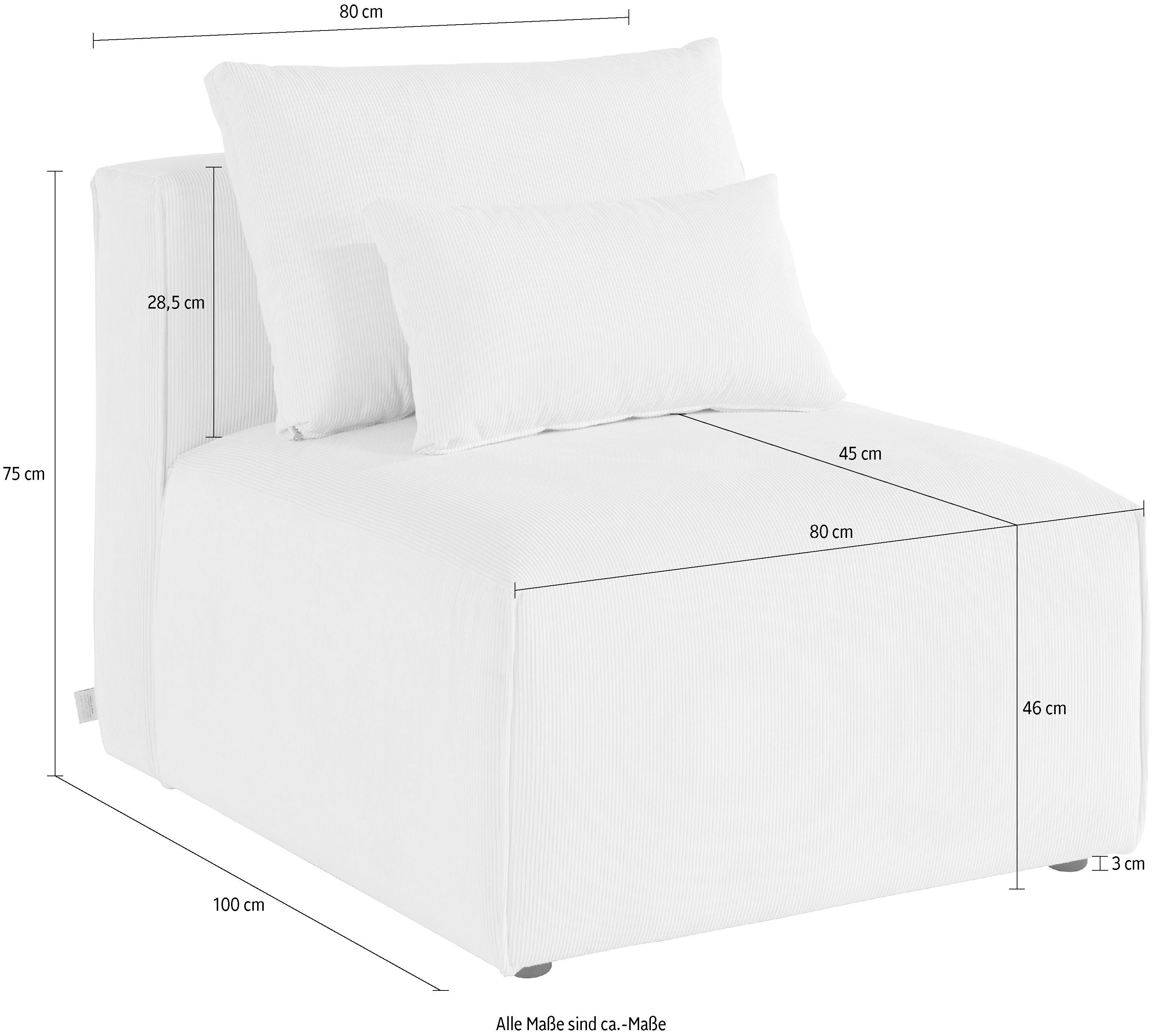 Home affaire Fauteuil Comfine Modulaire fauteuil om zelf samen te stellen, in 3 overtrekvarianten