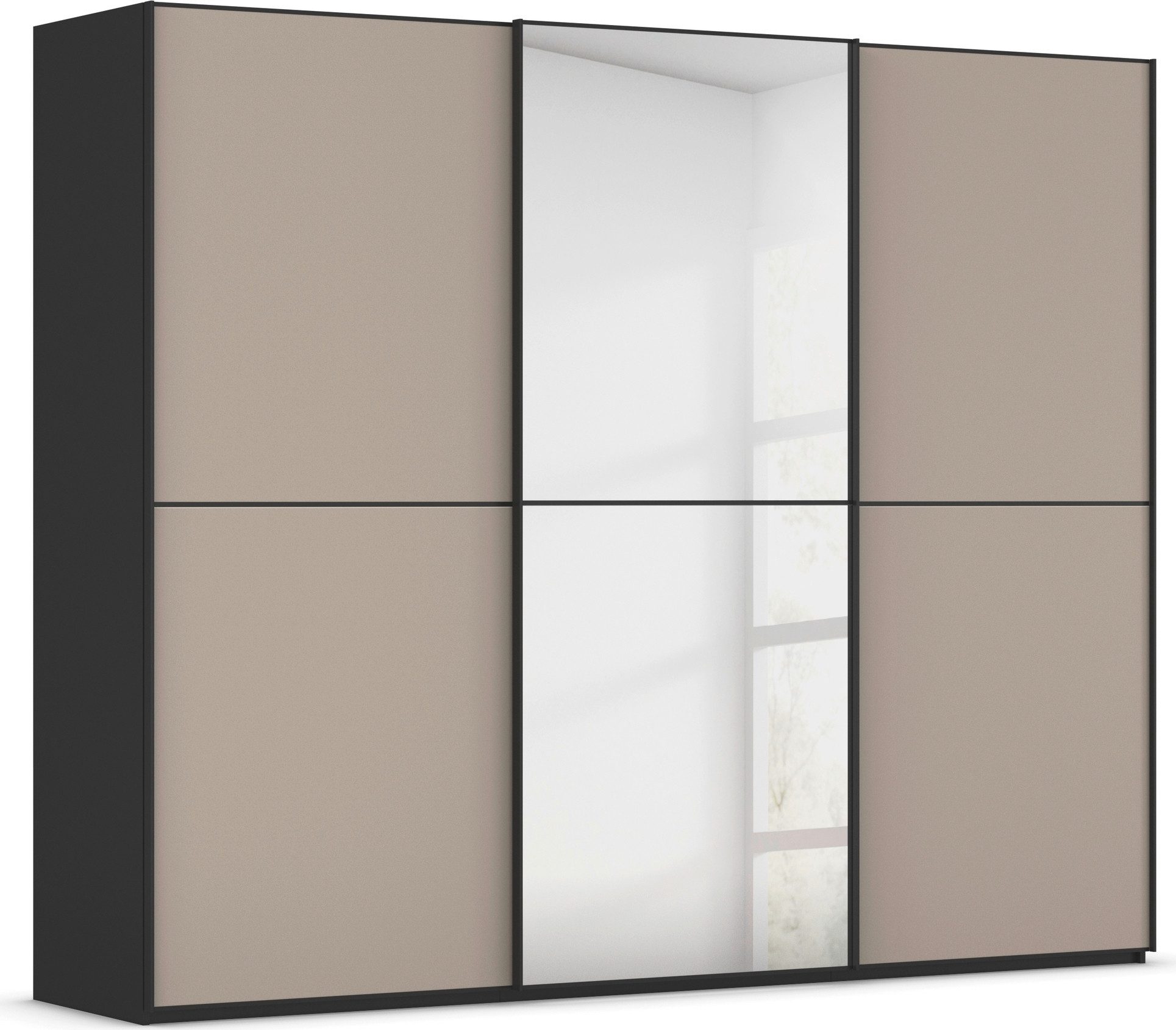 rauch Schuifdeurkast Kledingkast Kast Garderobe Slaapkamerkast SCALE-DUO edel tweedelige deuren spiegel/glas-mix 3 sierlijsten made in germany