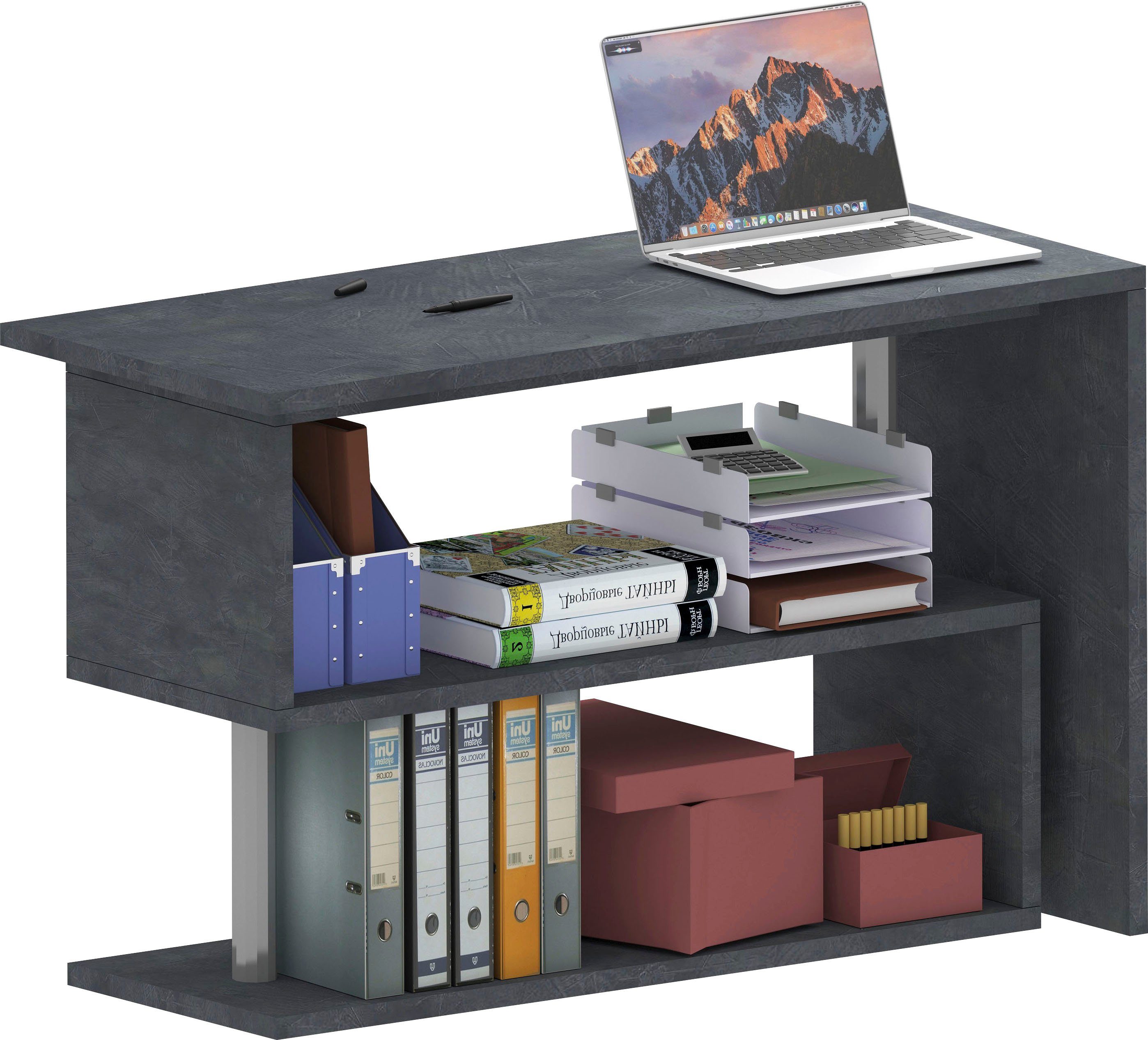 INOSIGN Bureau Volta, Made in Italy multifunctioneel - als computertafel, hoekbureau of sideboard