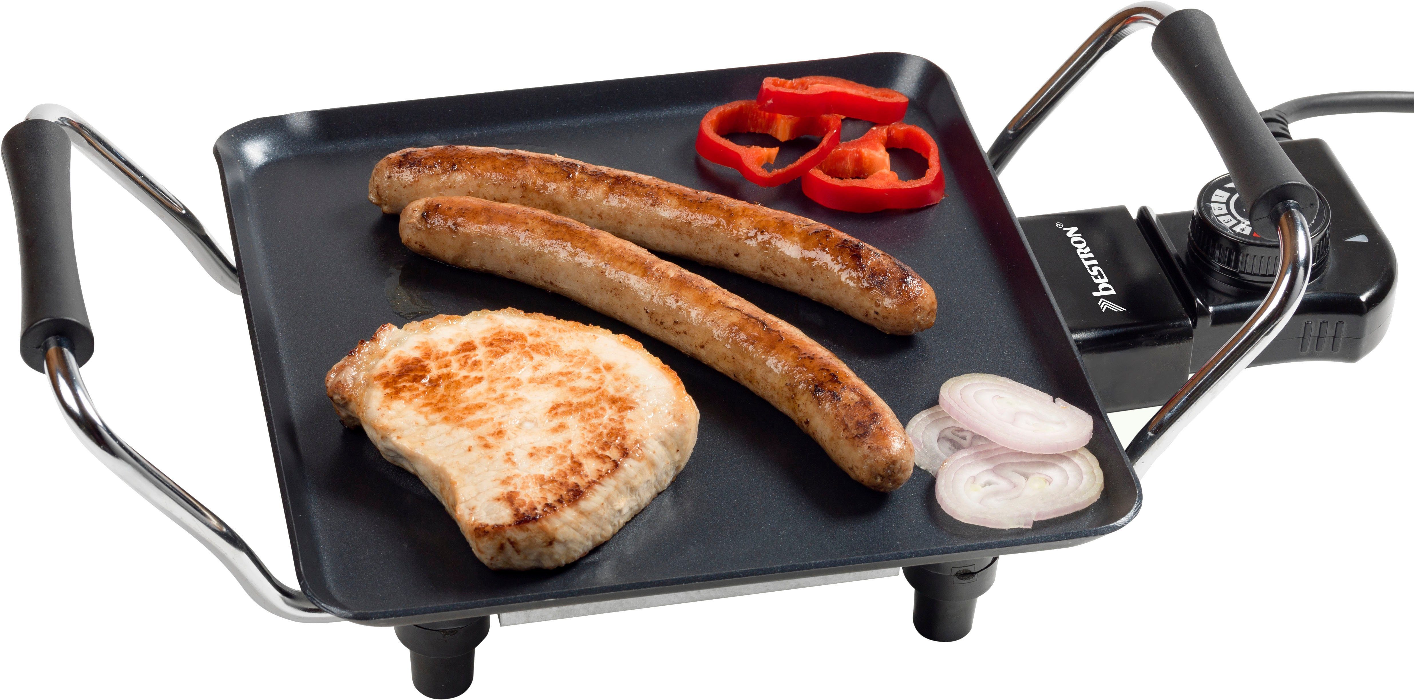 bestron Tafelgrill Planchagrillplatte Plancha-bakplaat, met antiaanbaklaag, zwart