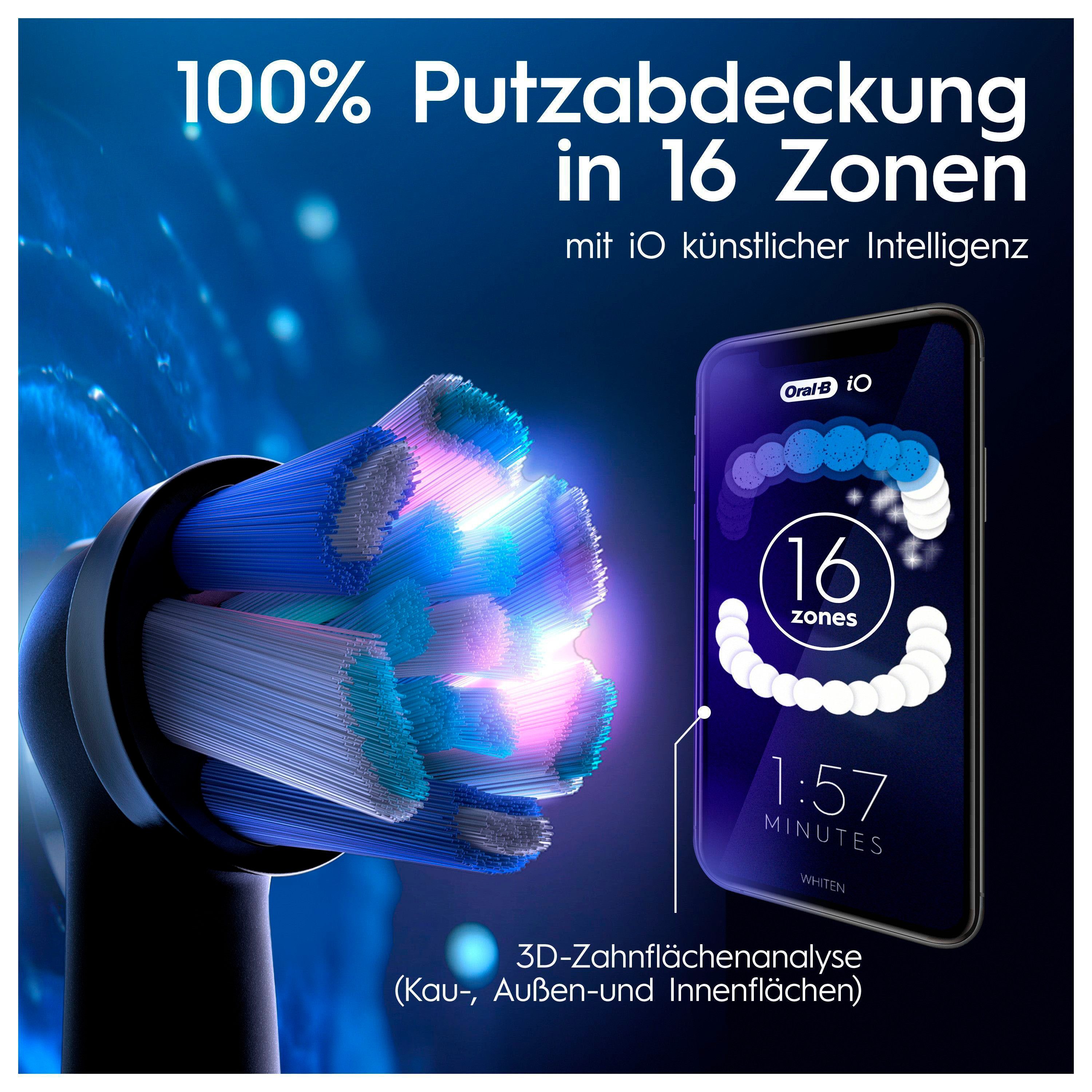 Oral B Elektrische tandenborstel IO 9 met magneet-technologie, 7 poetsmodi, kleurendisplay & reisetui voor de lader
