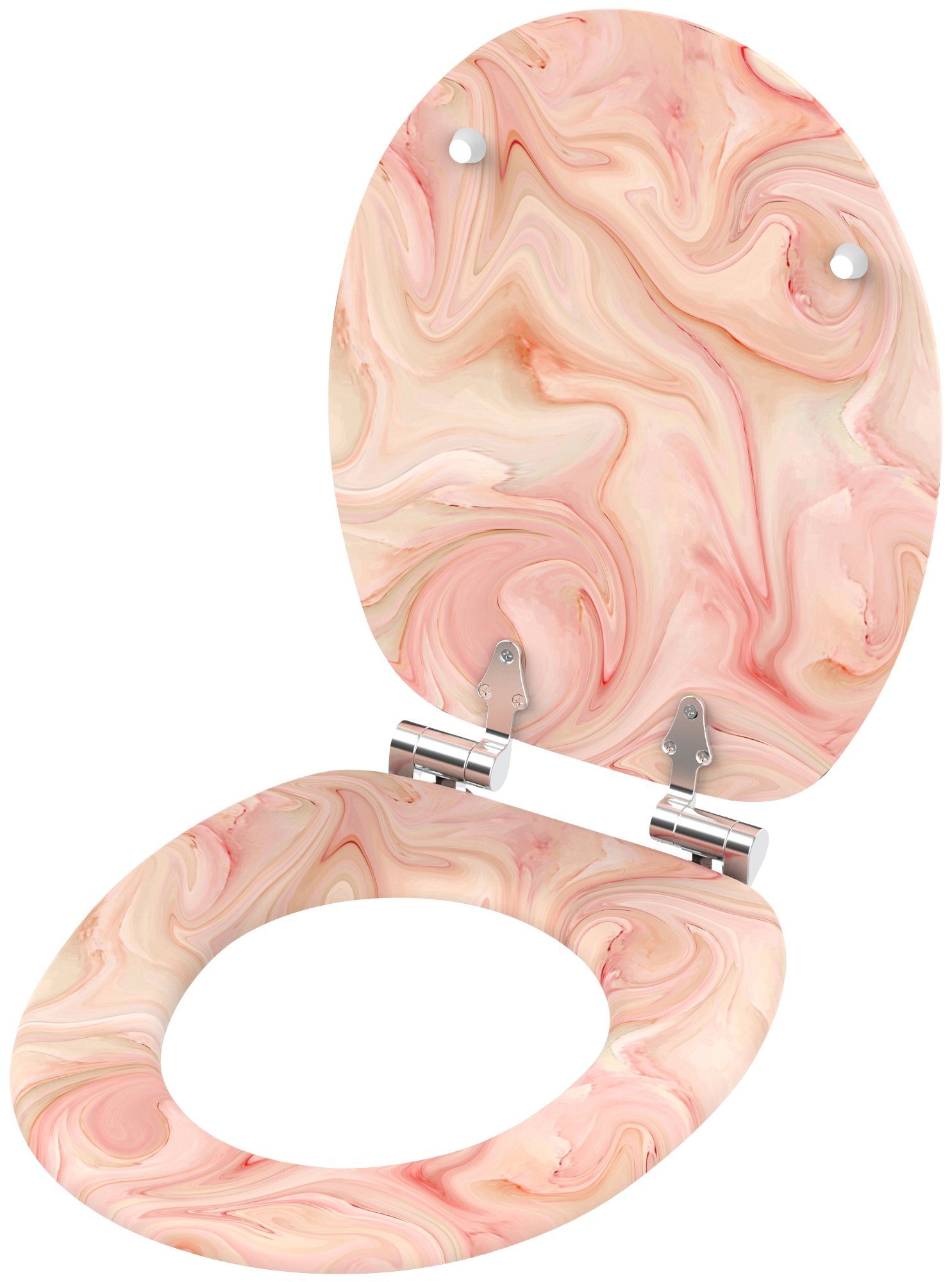 Sanilo Toiletzitting Marmor Rosa met softclosemechanisme, bxl: 37,7x 42,0 - 47,0 cm