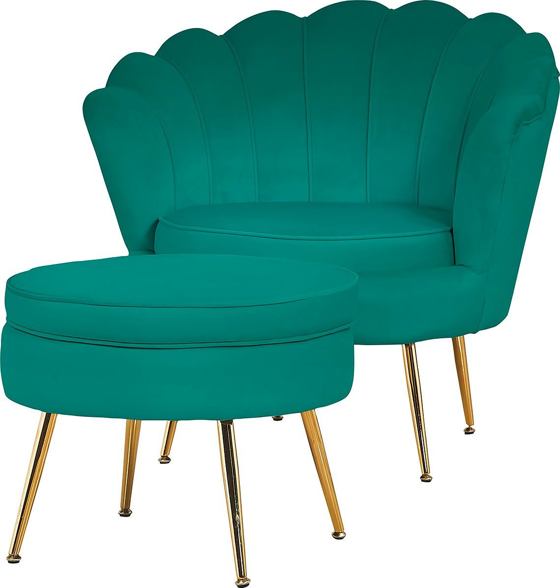 SalesFever Hocker Clam met hoog zitkussen