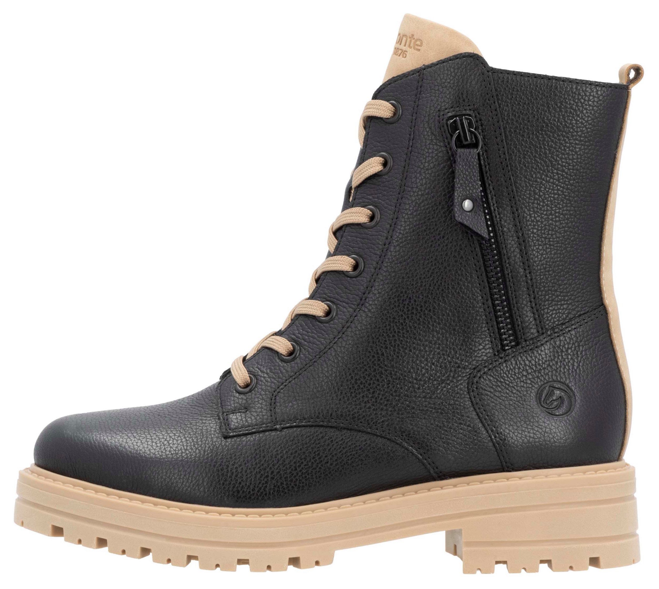 Remonte Winterlaarzen hakken winter-enkellaars veterschoenen met decoratieve ritssluiting