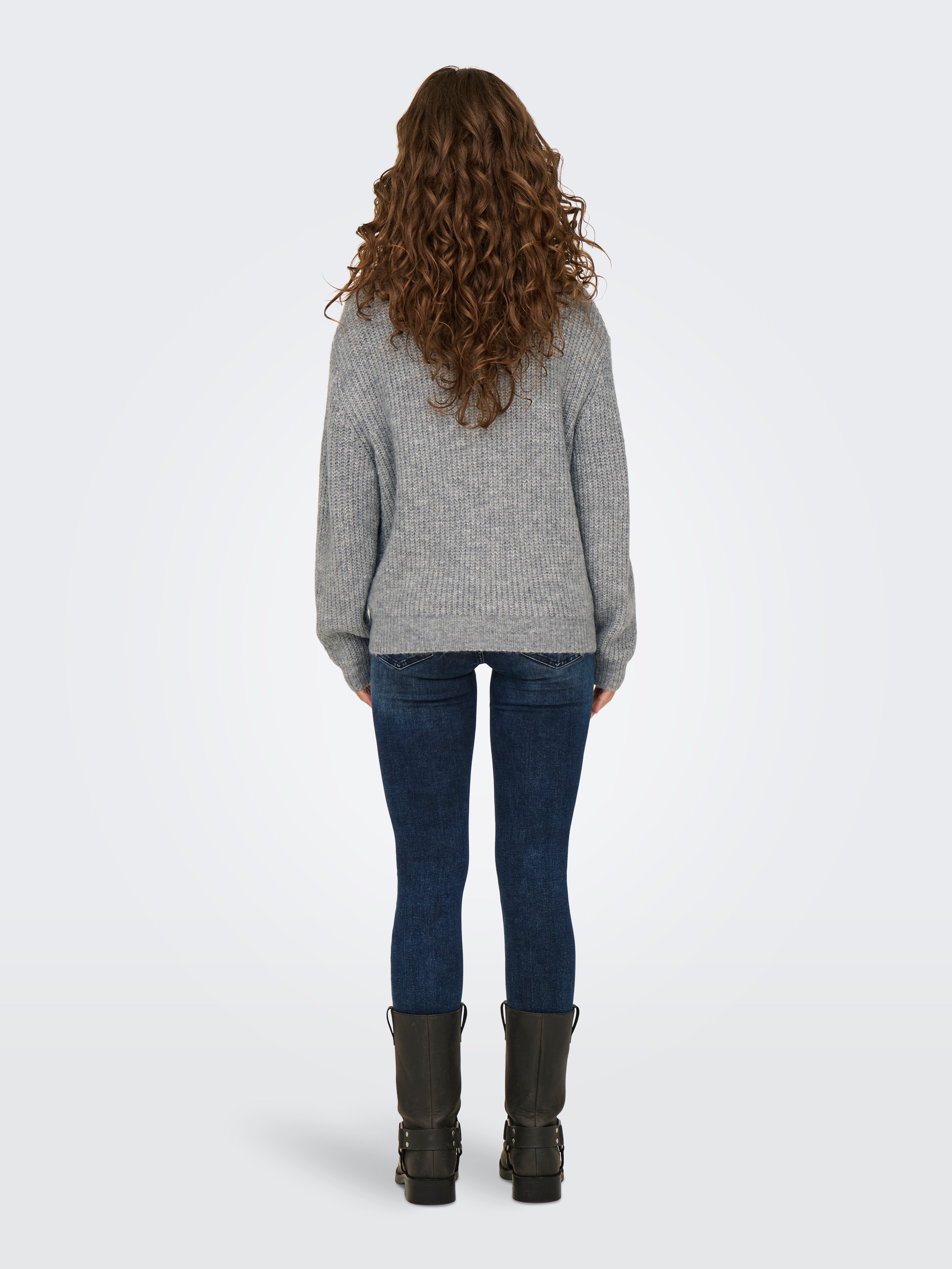 Only Gebreide trui ONLBAKER L S ZIP PULLOVER KNT NOOS