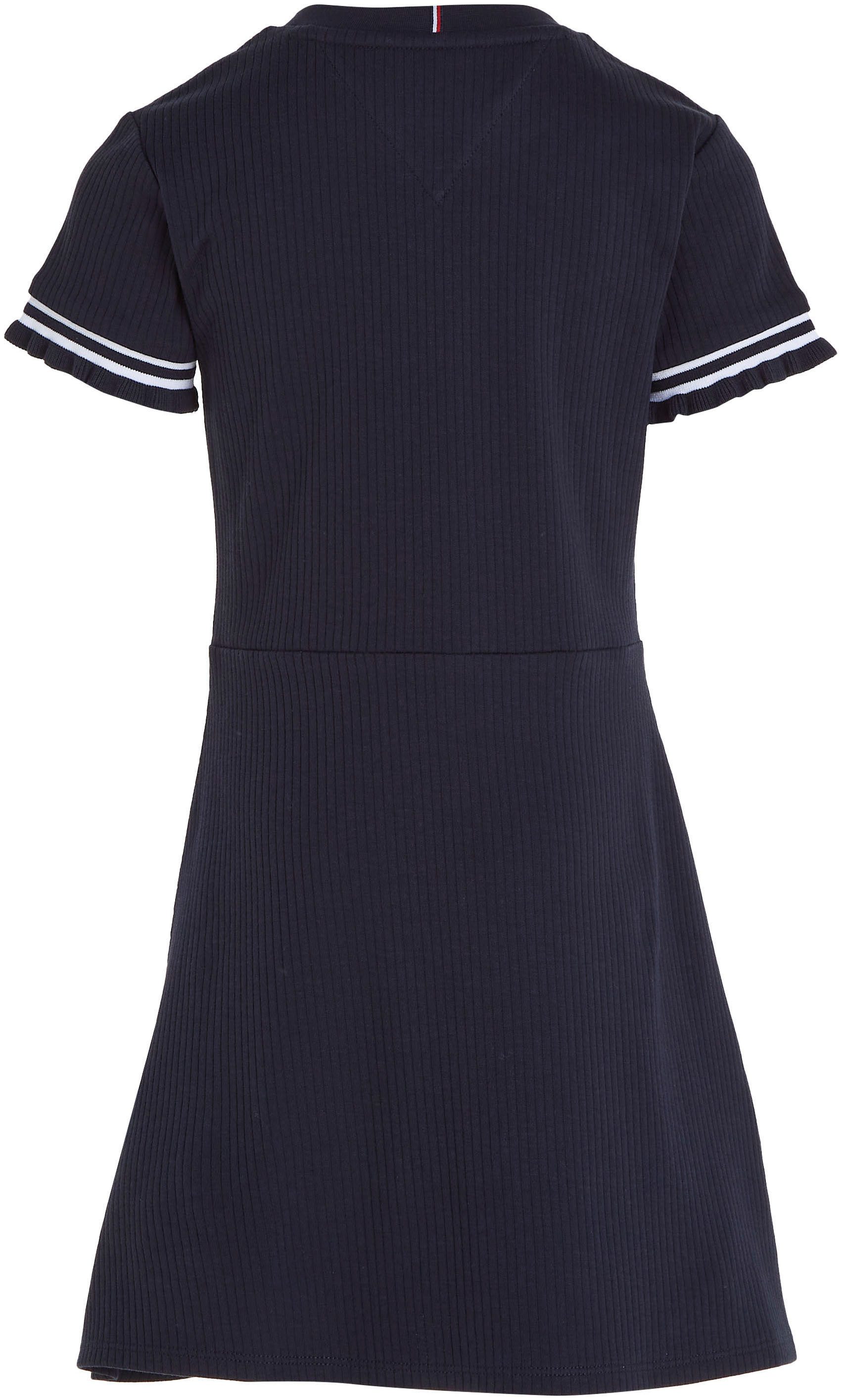 Tommy Hilfiger Jerseyjurk RUFFLE RIB KNIT DRESS Skatervorm, met ribstructuur