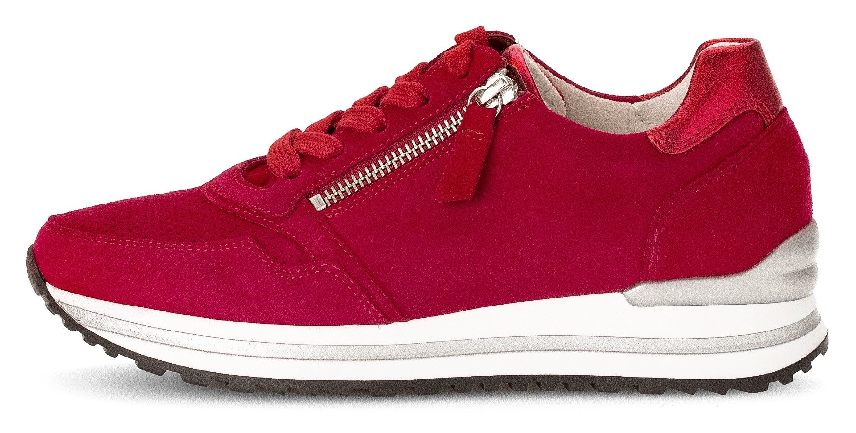 Gabor Sneakers met sleehak Turijn , vrijetijdsschoen, lage schoen, veterschoen, met verwisselbaar voetbed, h-breedte