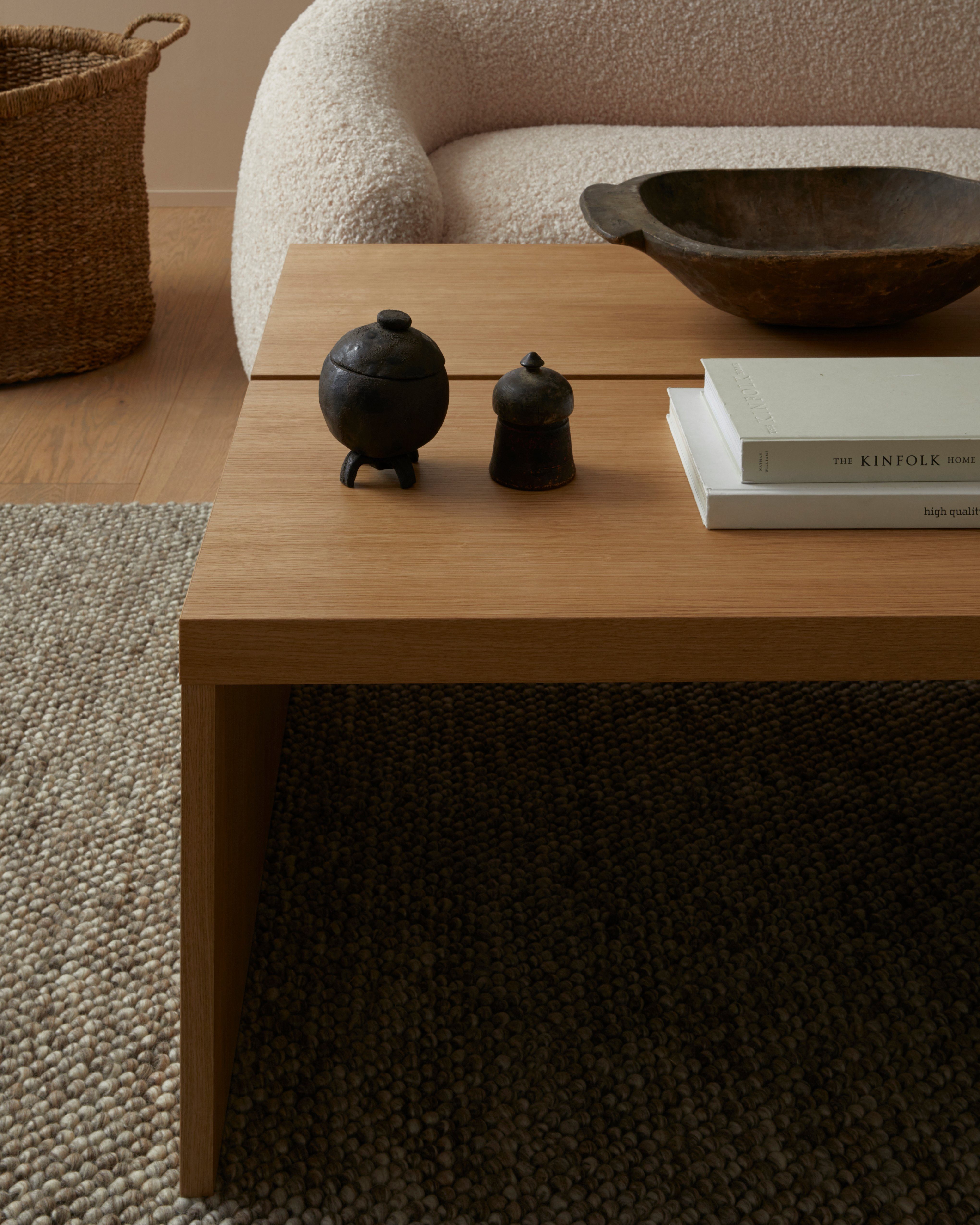 LeGer Home by Lena Gercke Wollen kleed Ainhoa, handgeweven, wol uni, wol, handgeweven vloerkleed, woonkamer, slaapkamer, eetkamer