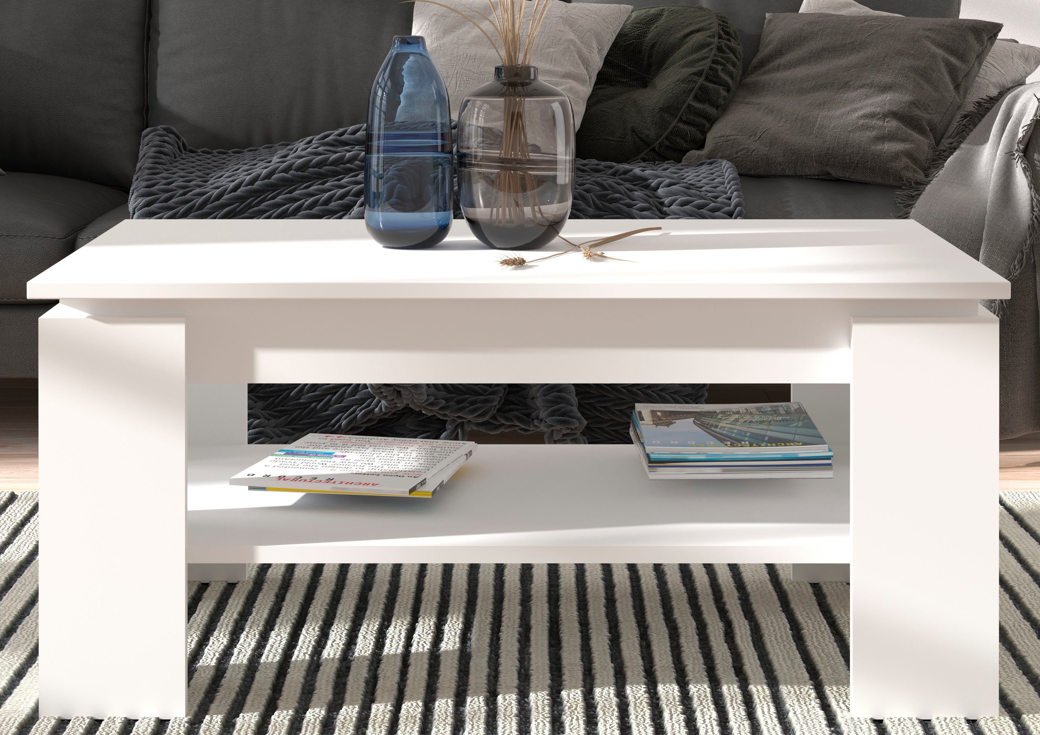 INOSIGN Salontafel Kalmar, rechthoekig, 100 x 60 cm, 1 Plank Salontafel, bijzettafel, koffietafel, woonkamer tafel, coffee table