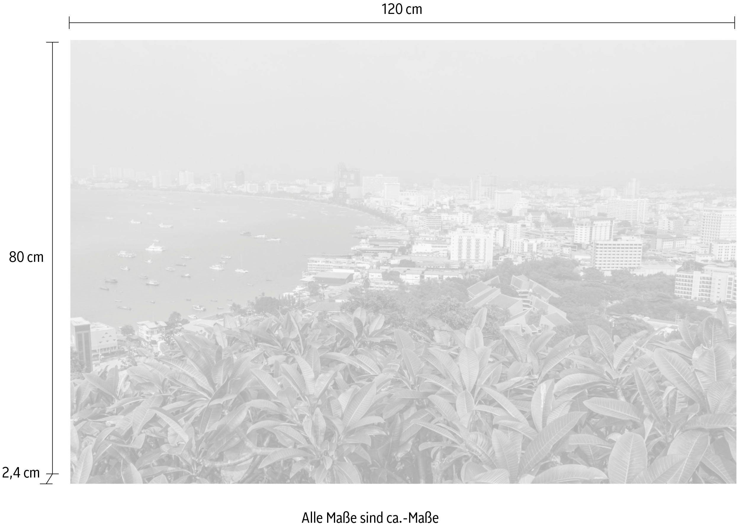 queence Artprint op acrylglas Stad aan de zee Fine Art-print in galeriekwaliteit