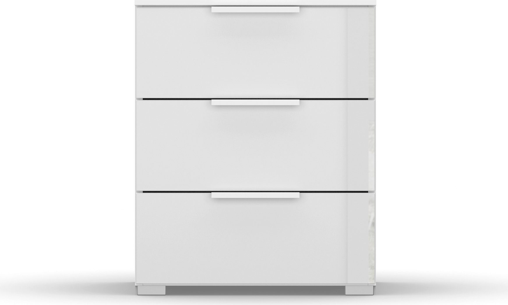 rauch Nachtkastje Skat Meridian met 3 laden met glazen front in elegant design
