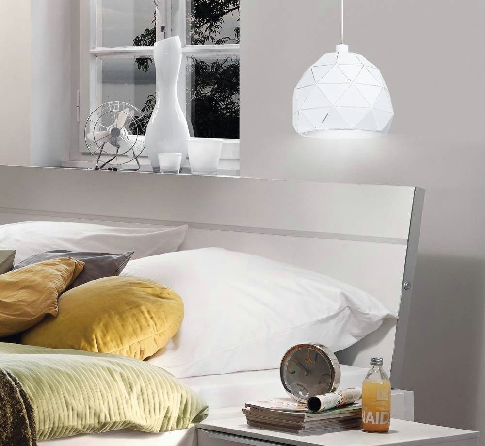 EGLO Hanglamp ROCCAFORTE Hanglamp, hanglamp van staal, wit, fitting: E27, Ø 40 cm (1 stuk)