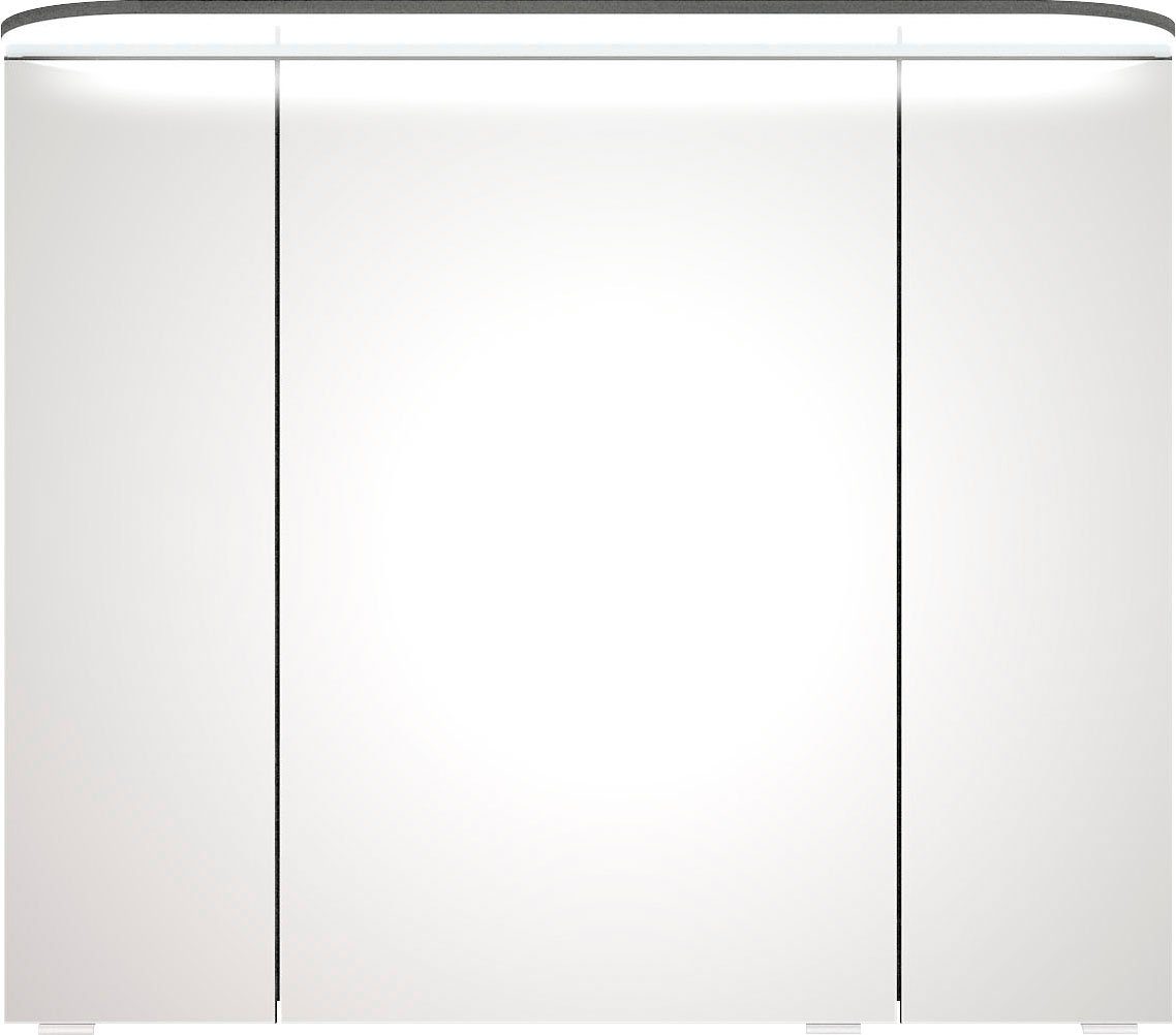 Saphir Spiegelkast Balto sprint badkamerkast met led-kransarmatuur, 85,2 cm breed, 3 deuren spiegels & verlichting grijs
