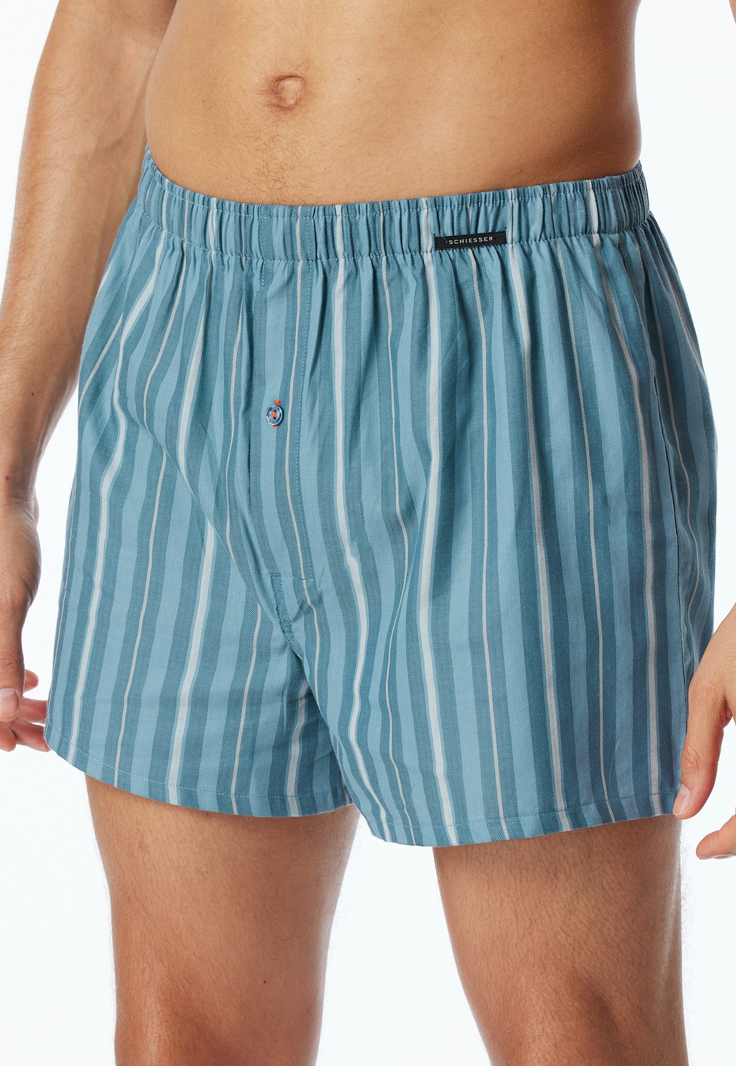 Schiesser Geweven boxershort Boxershorts Multipacks met functionele knoopsluiting en zichtbare knop (2 stuks, Set van 2)