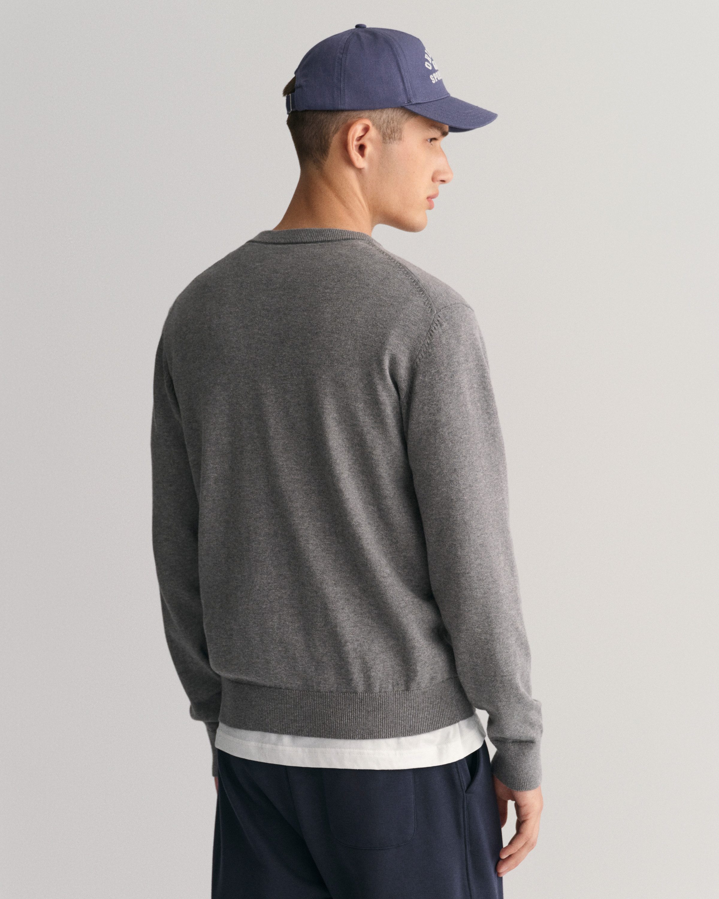 Gant Trui met ronde hals CLASSIC COTTON C-NECK Premium gebreide trui van zacht 100% katoen, overgangstrui
