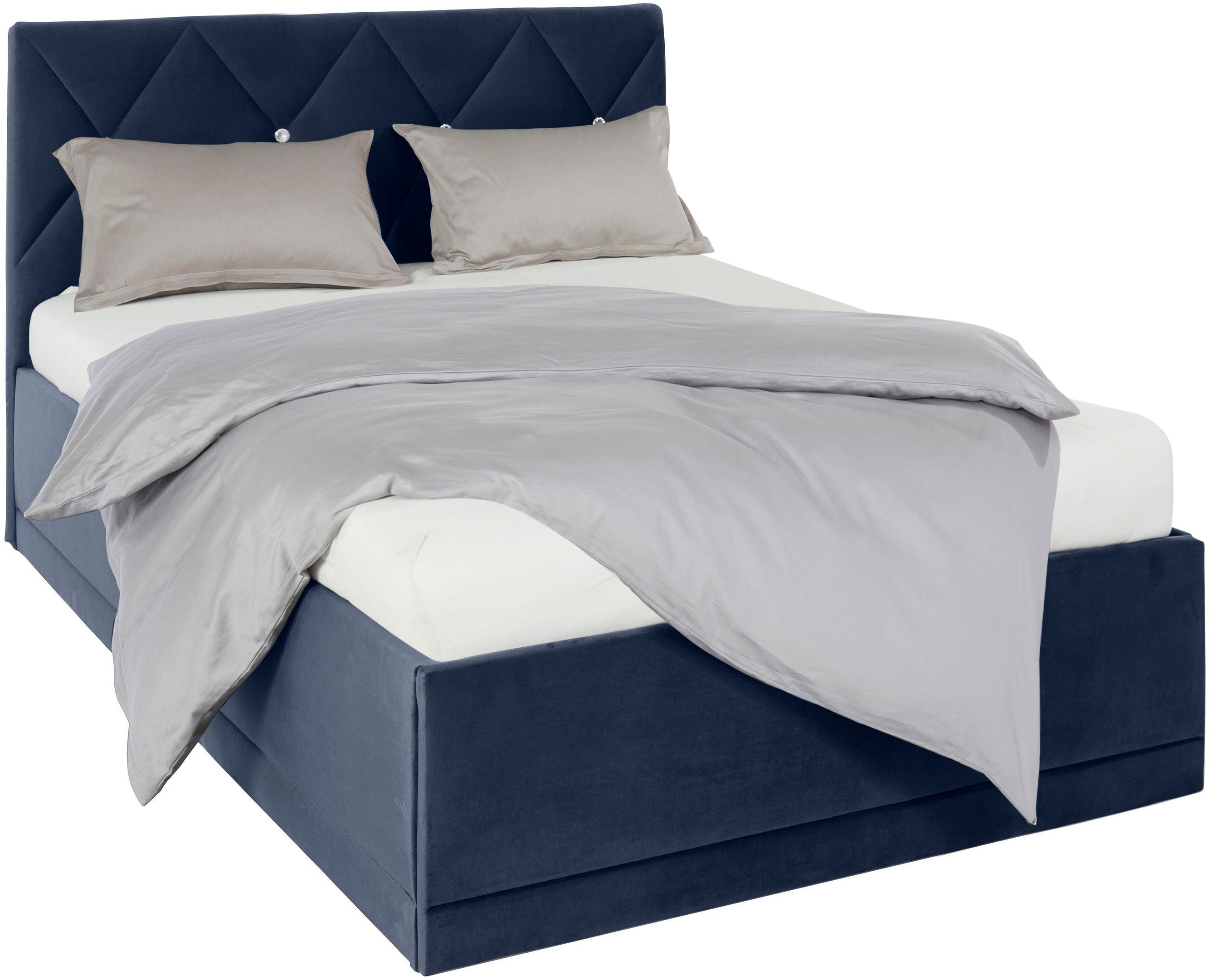 Westfalia Polsterbetten Gestoffeerd bed ADAMAS ook met bedlade, knoopdetails met stras