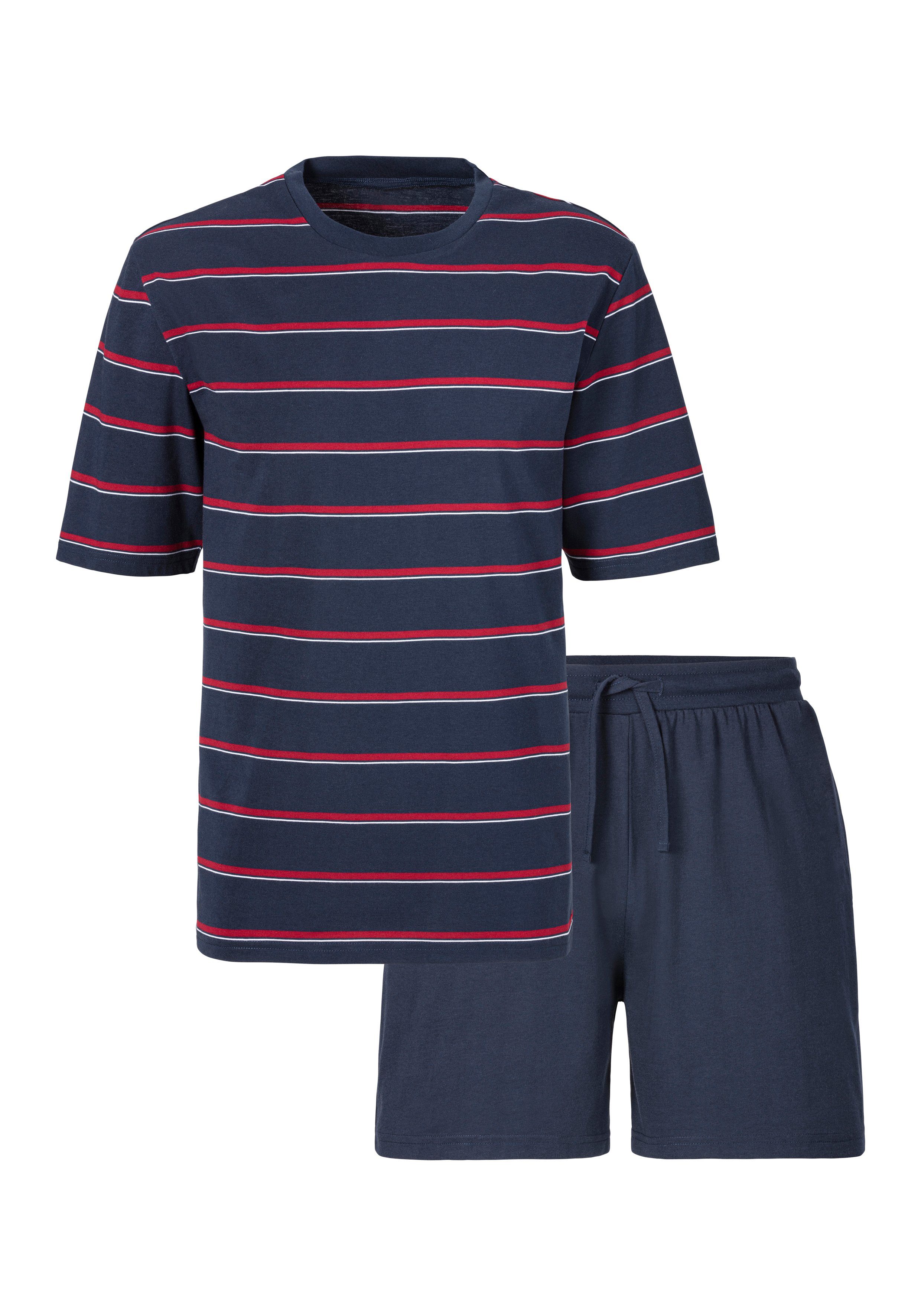 H.I.S Pyjama Pyjama met garenverfde strepen (2-delig, 1 stuk)
