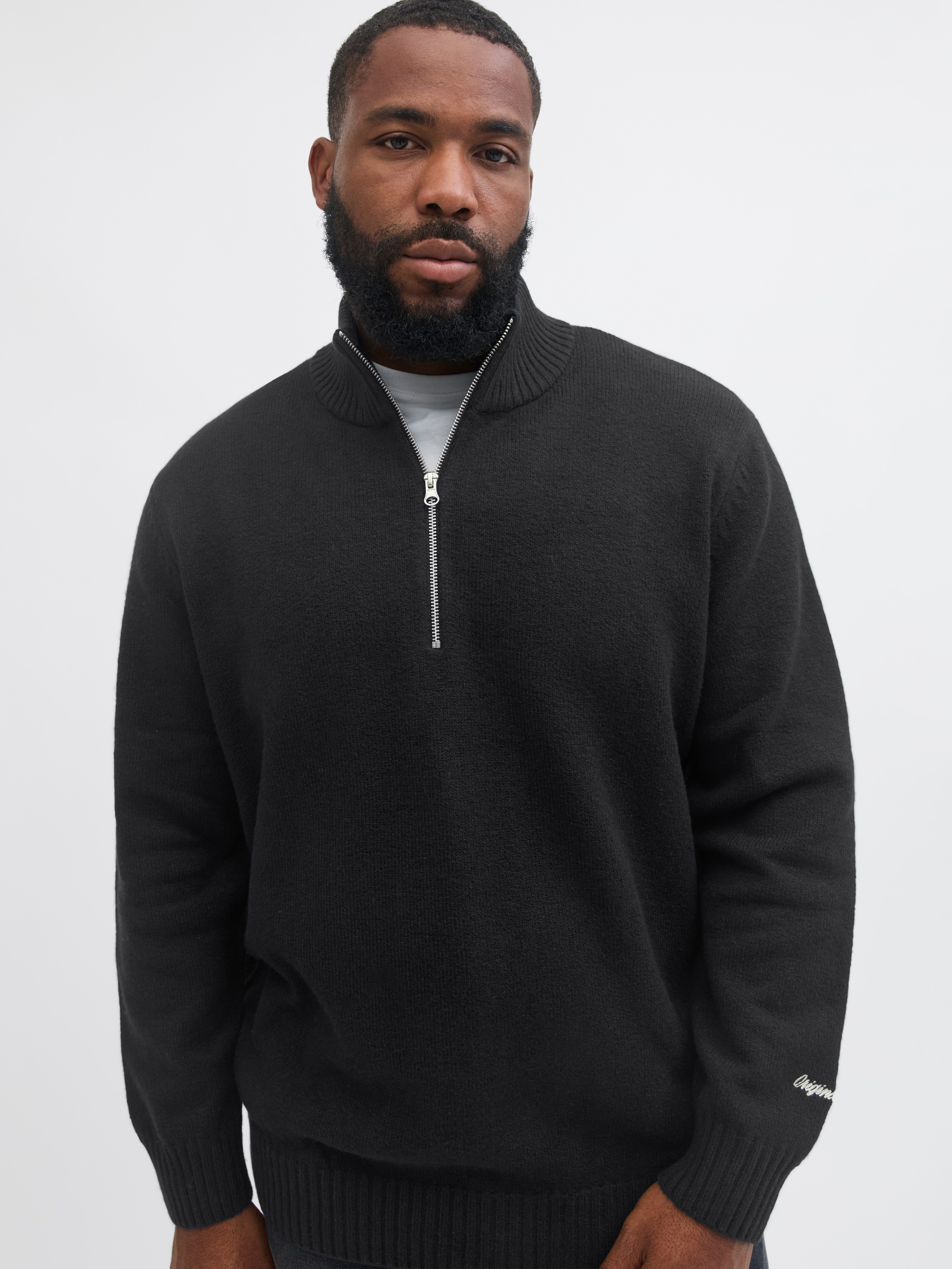 Jack & Jones PlusSize Schipperstrui JORNORREBRO KNIT HALF ZIP PLS