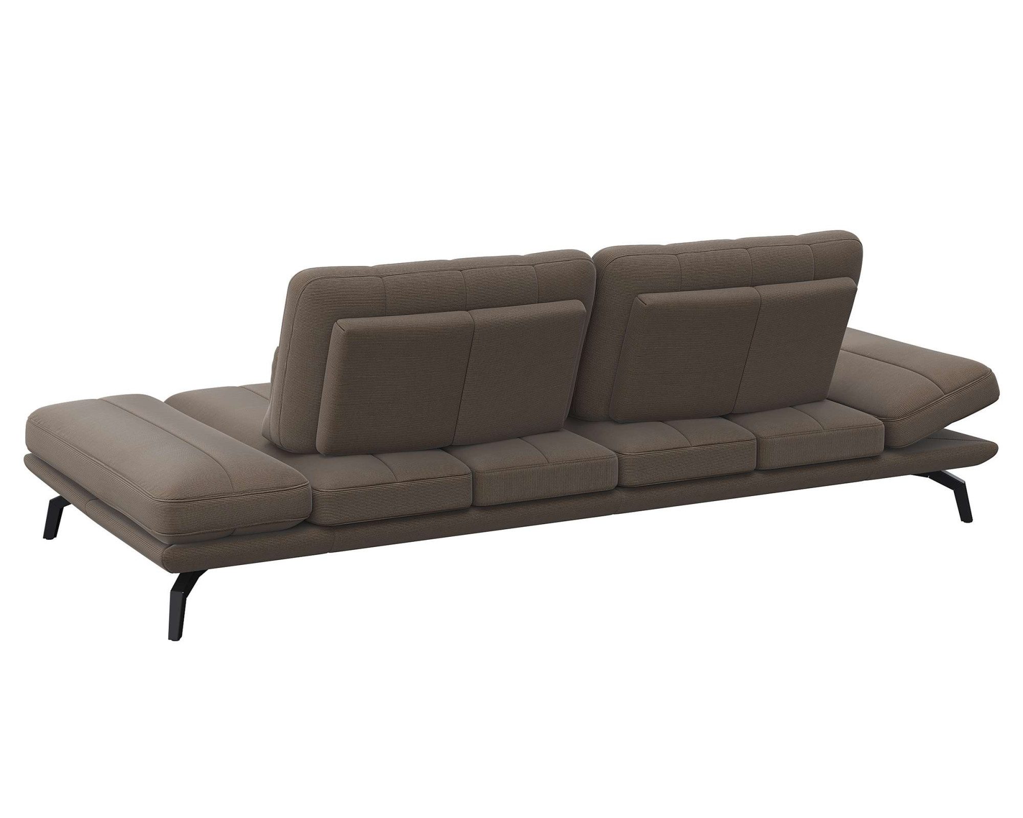 FLEXLUX 3-zitsbank Tropea multifunctionele bank, designbank, relaxfunctie, tv-bank, met armleuningverstelling en zitdiepteverstelling, breedte 252 cm