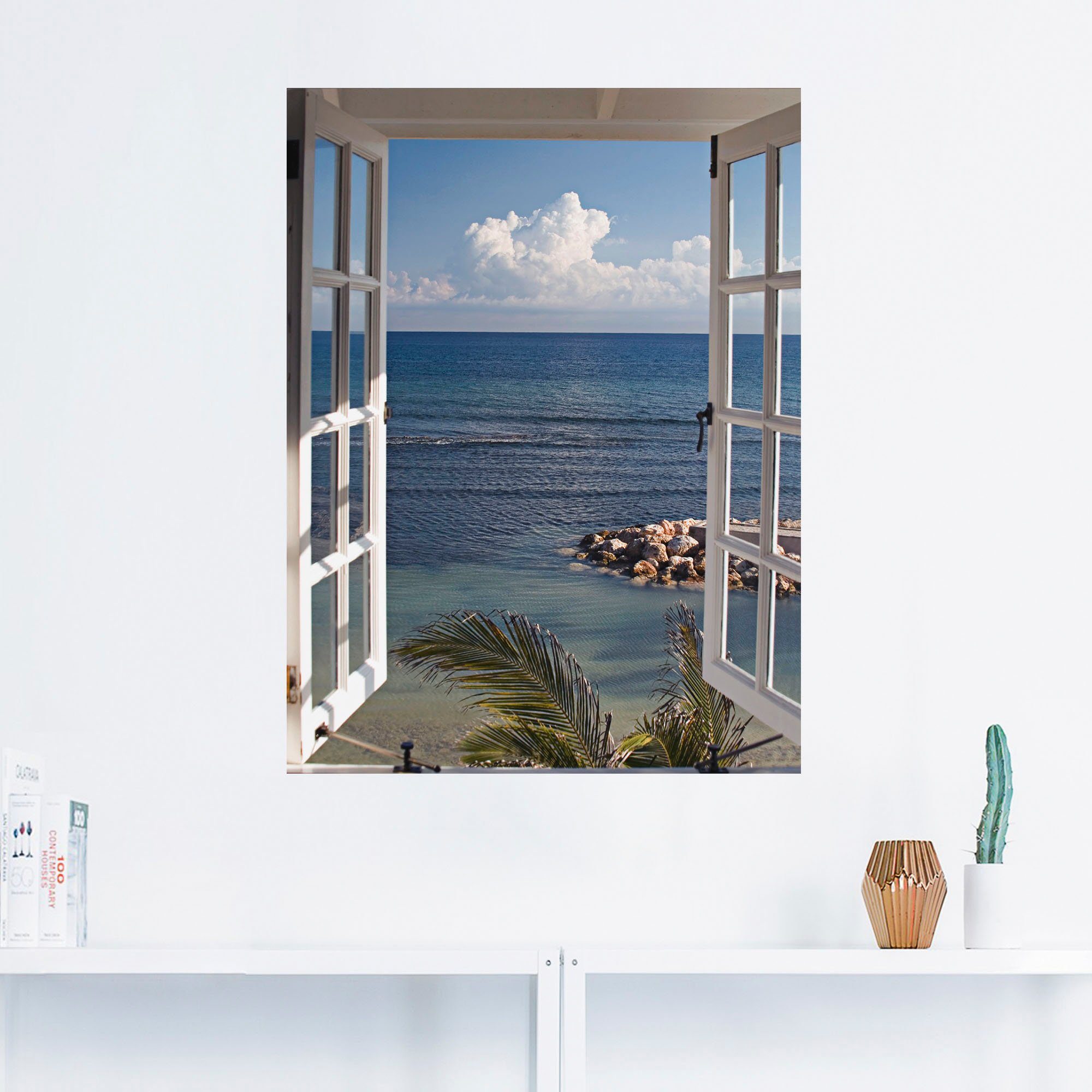 Artland Artprint Uitzicht op het paradijs als artprint van aluminium, artprint voor buiten, artprint op linnen, poster, muursticker