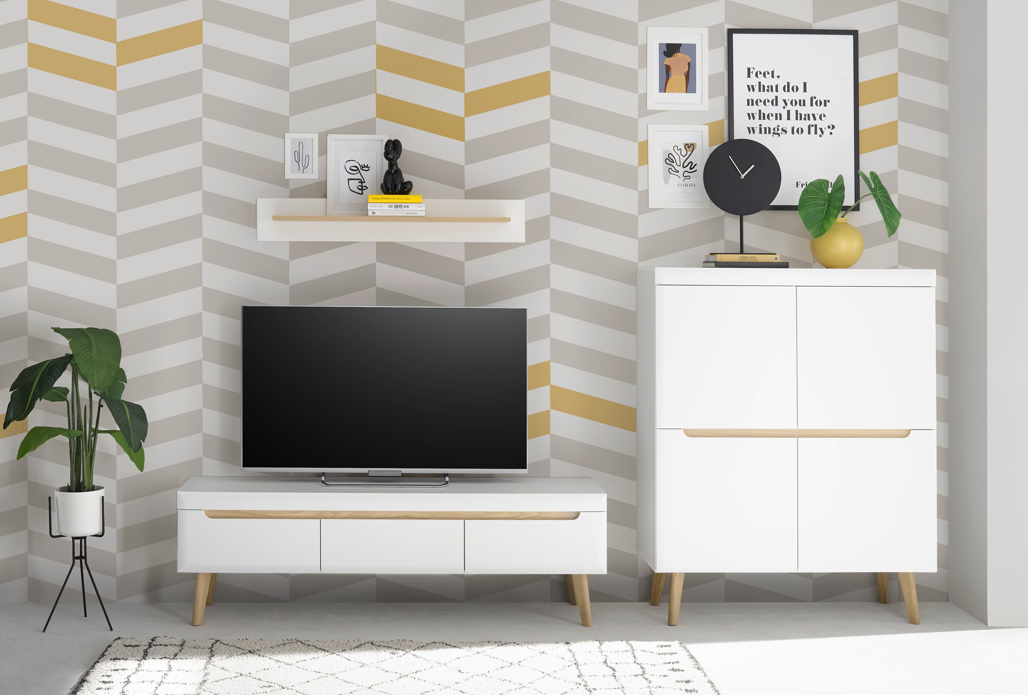 INOSIGN Wandmeubel Torge, wandmeubel, kastwand, mediawand, woonkamer-set tv-wandmeubels wit