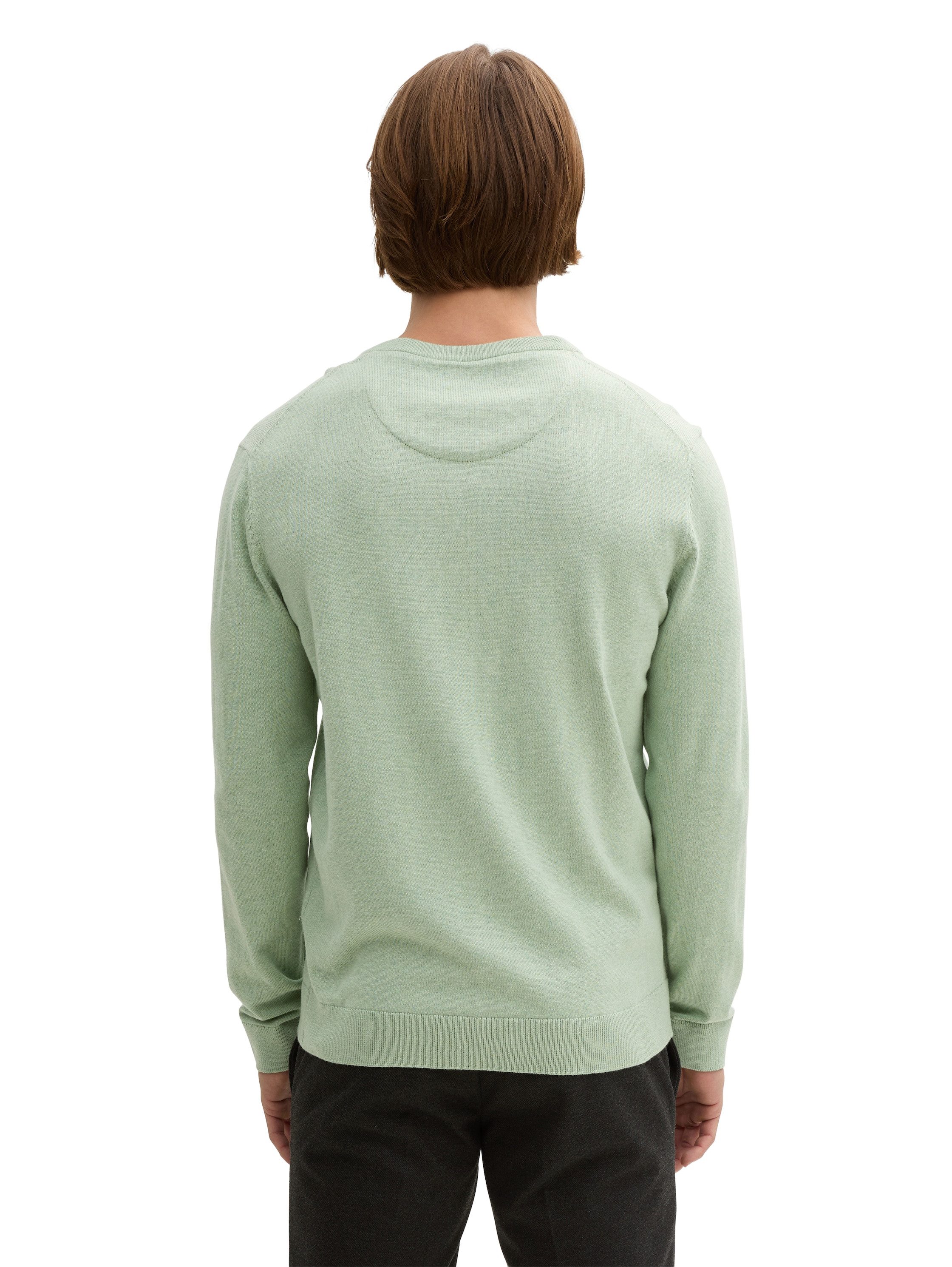 Tom Tailor Trui met V-hals met klein logoborduursel