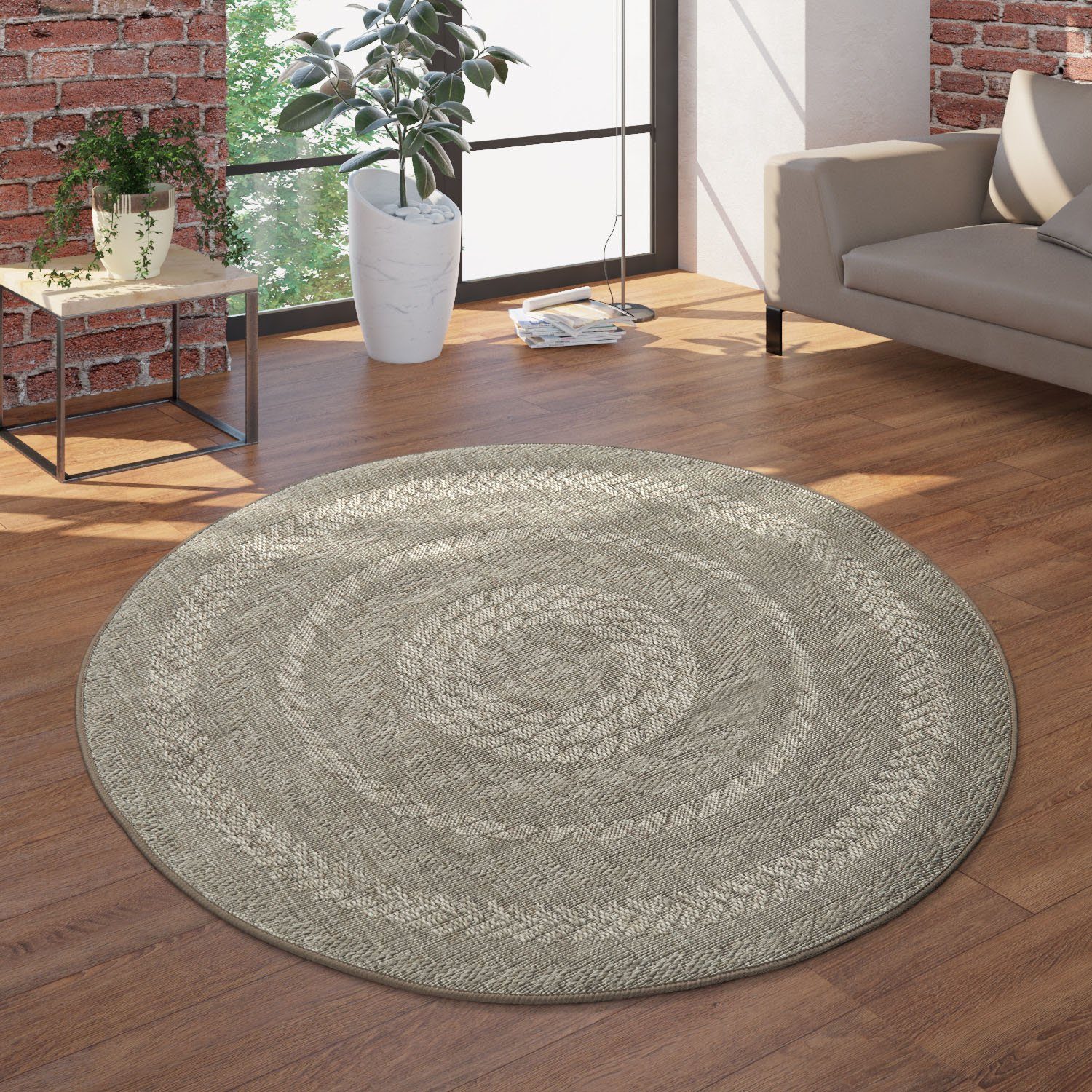 Paco Home Vloerkleed Malmedy 490 Platweefsel, gemêleerde sisal-look, geschikt voor binnen en buiten