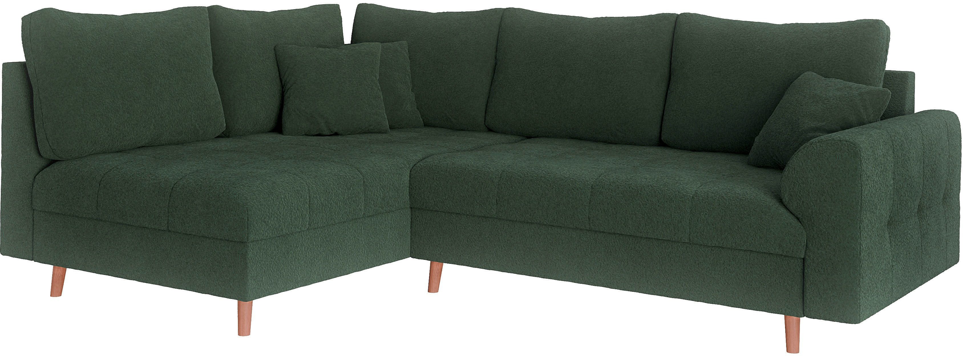 Home affaire Hoekbank CHARRE L-vorm met ottomane, afmetingen B/D/H: 231/161/81 cm fijne stiksels, losse rug- en sierkussens, ook in cord en bouclé