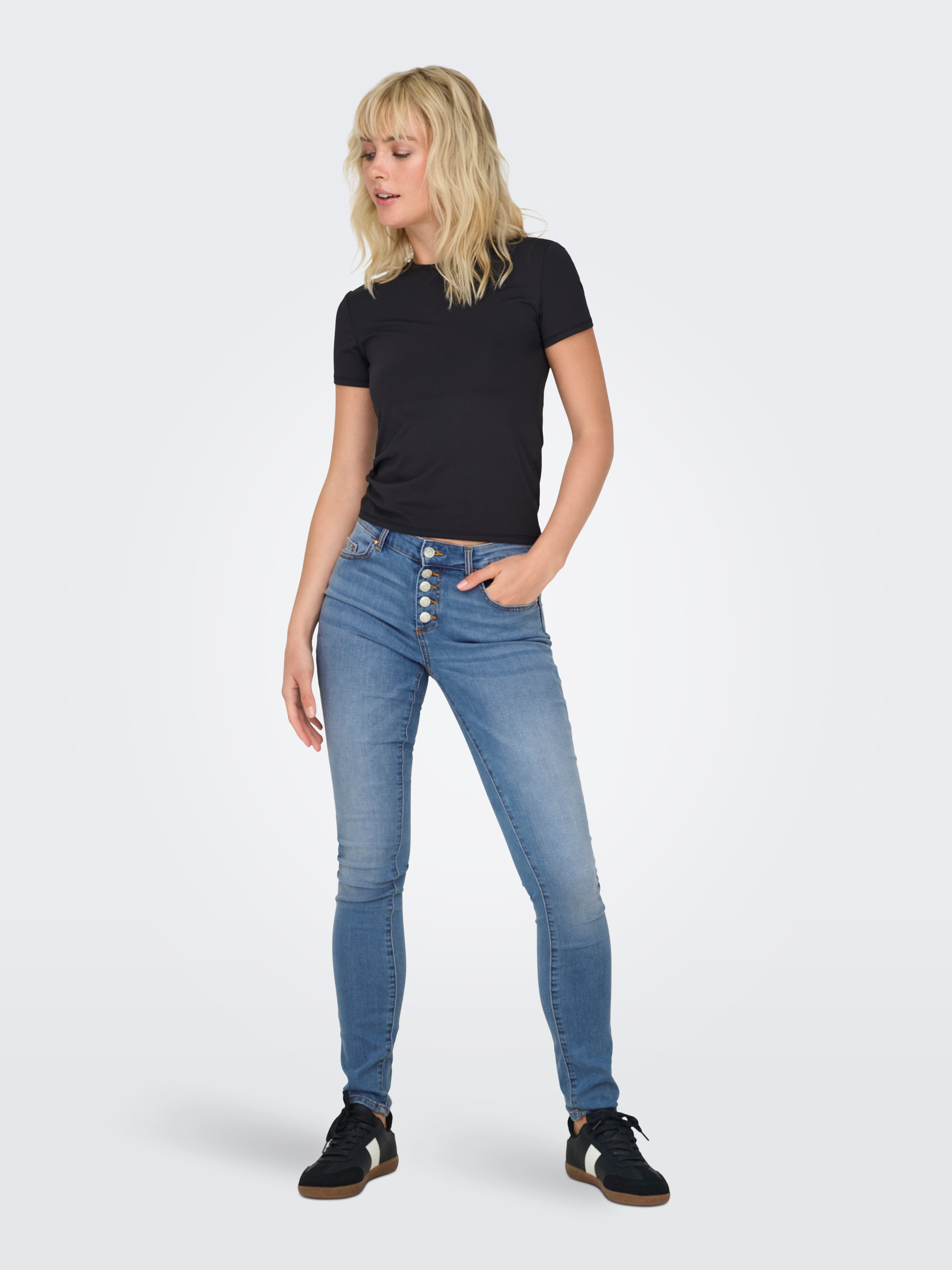 Only Skinny fit jeans ONLHUSH MID SK VIS BUTTON DNM BOX X