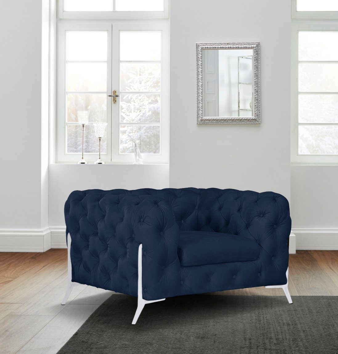 Leonique Chesterfield-fauteuil Amaury Fauteuil luxueuze capitonnage, moderne chesterfield look, kleur van de poten ter keuze