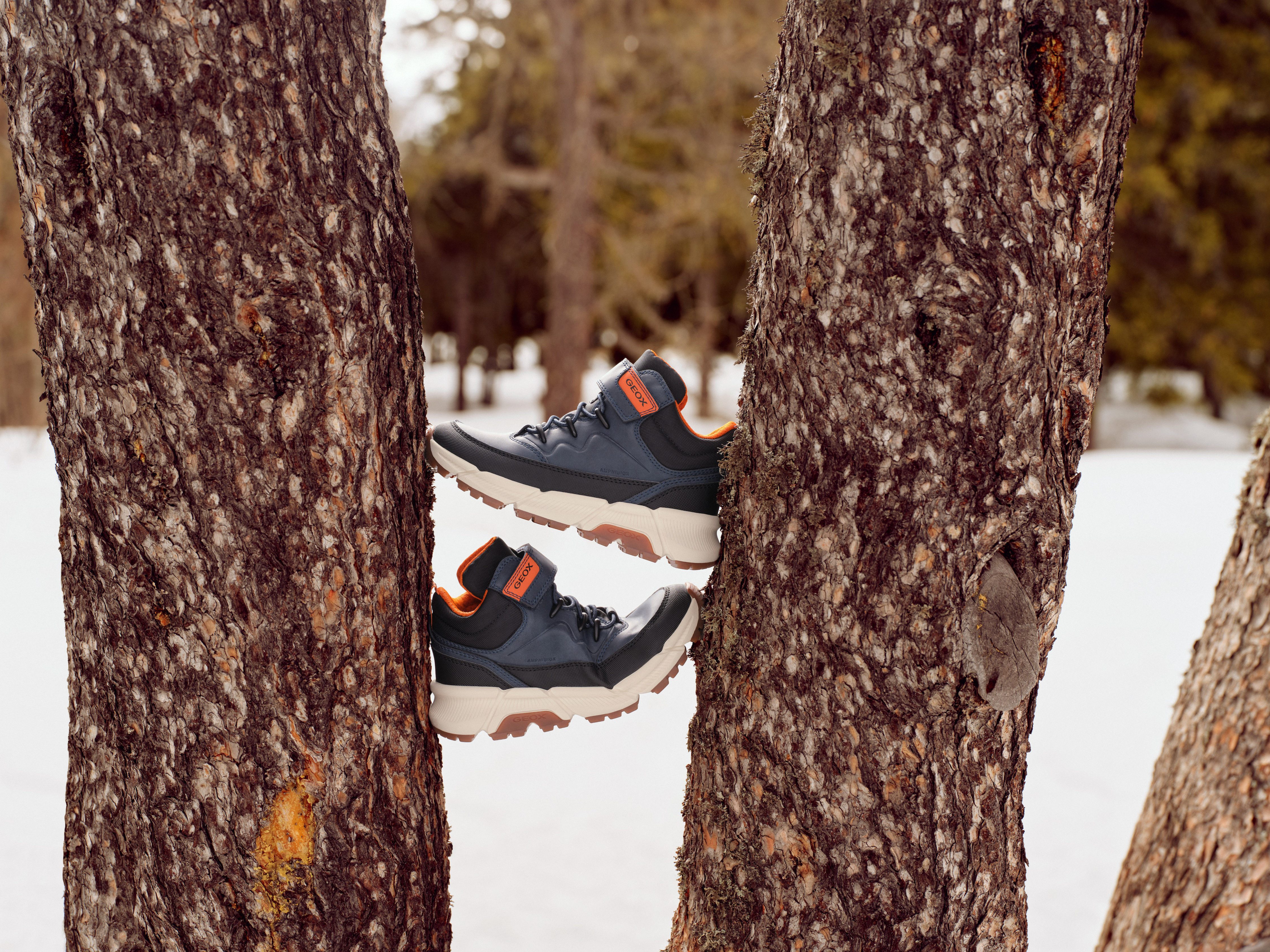 Geox Winterlaarzen J FLEXYPER PLUS BOY ABX high top sneaker, veterschoenen met waterafstotende tex-uitrusting