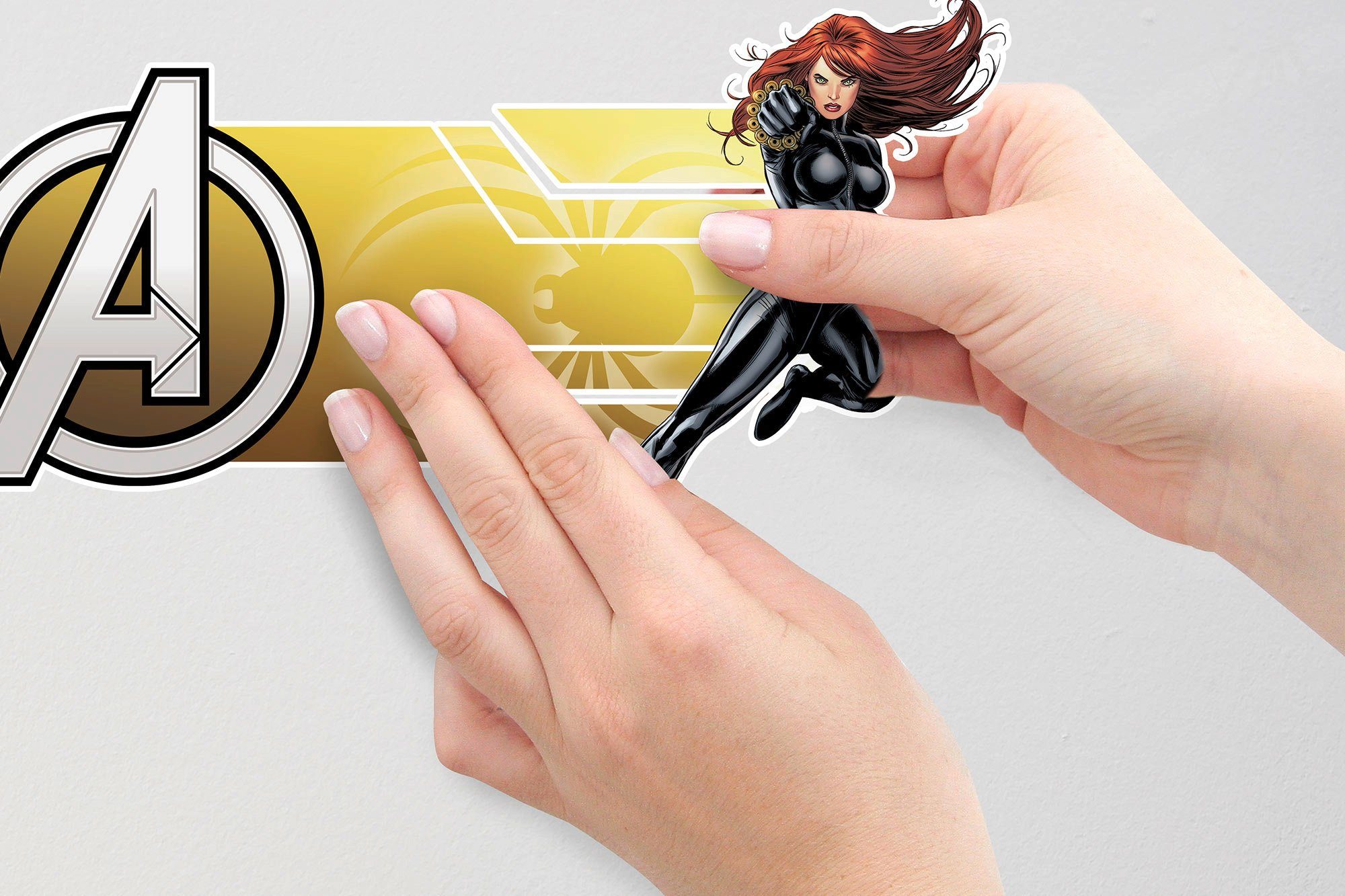 Komar Wandfolie Avengers Plates - afm. 100 x 70 cm zelfklevend, wandstickers, kinderkamer (7-delig)