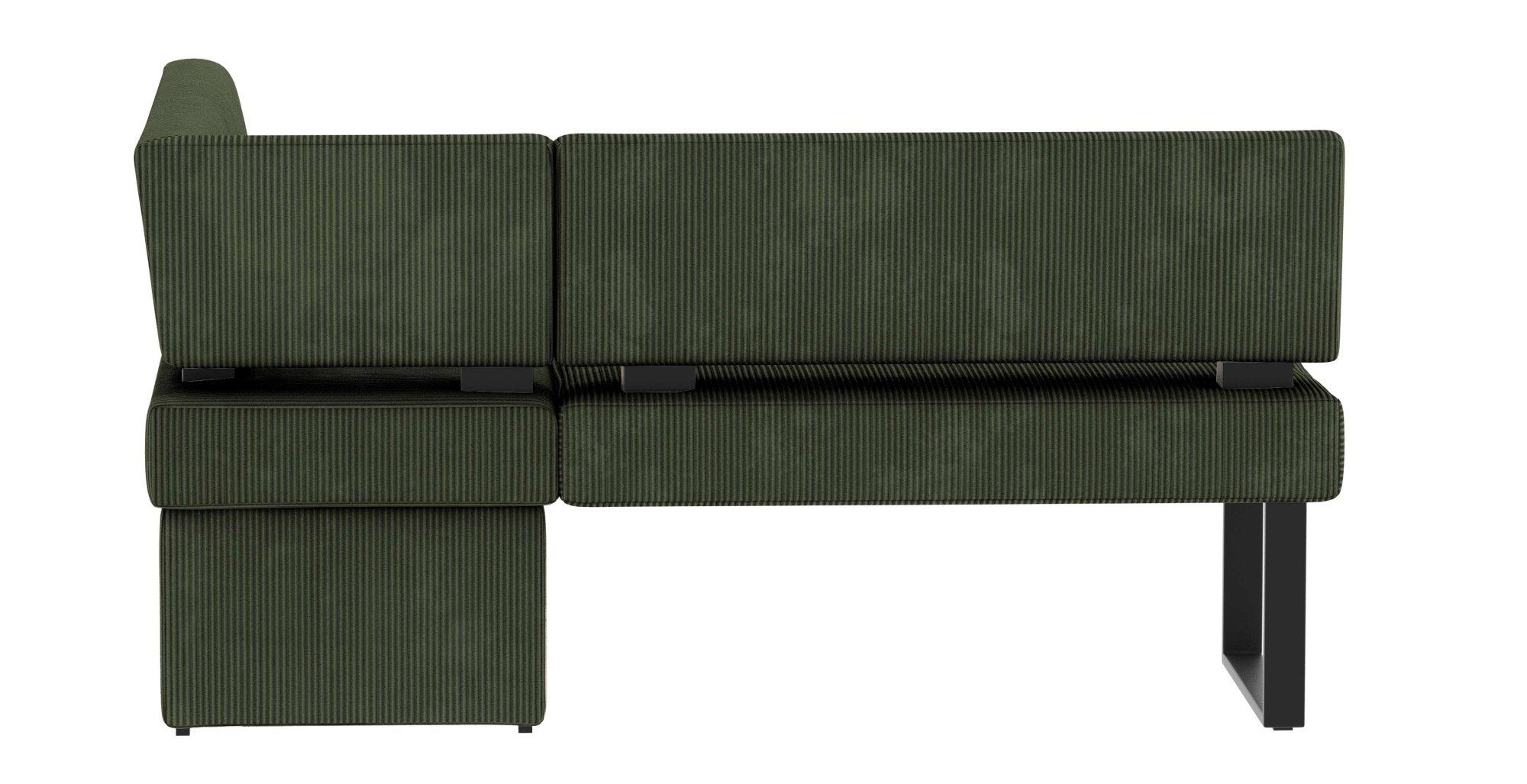 Home affaire Eethoek Oliver Hoekbank met golfvering in de zitting, tafel massief eiken (set, 4-delig)